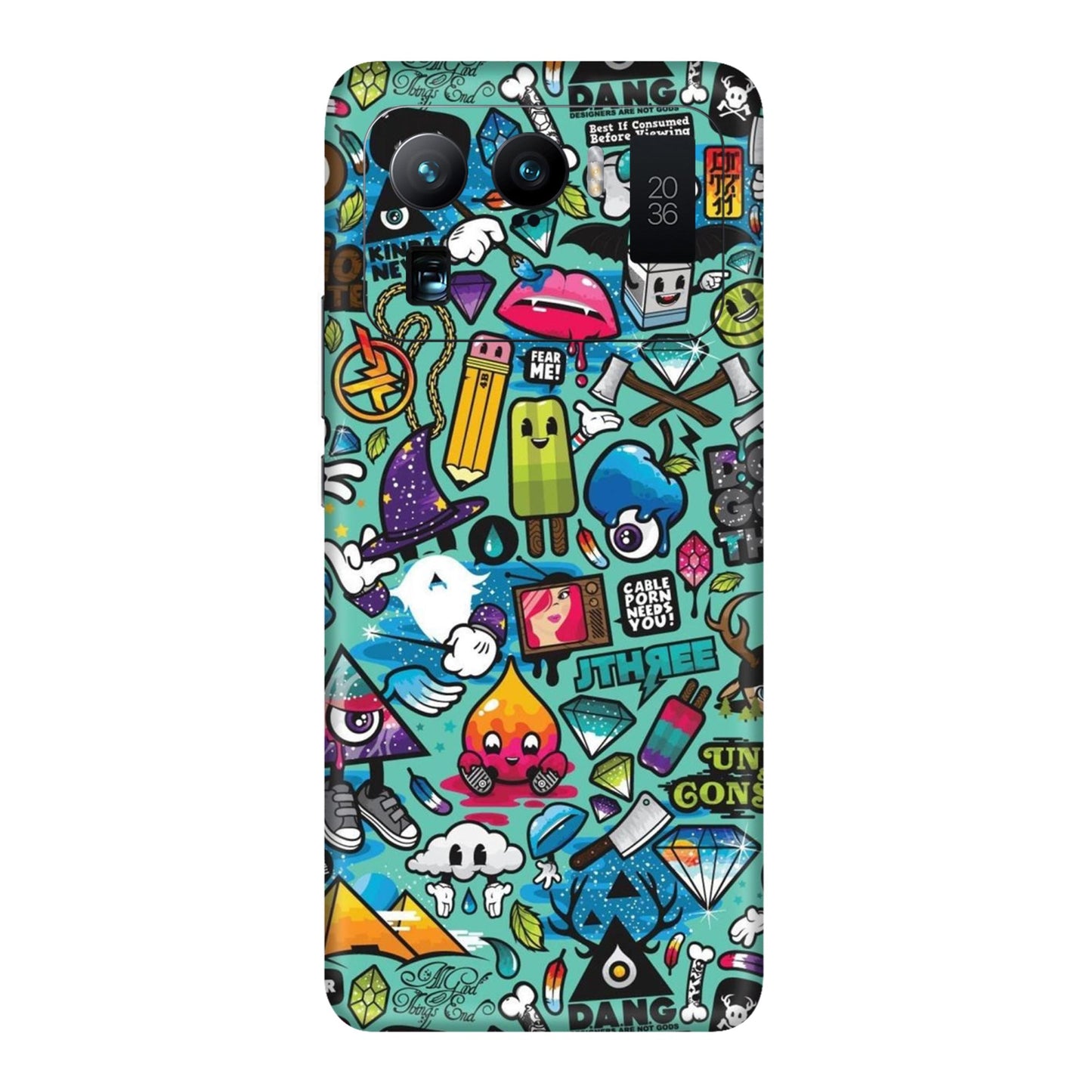 Graffiti Chaos Sticker Bomb Mobile Skin For Mi 11 Ultra