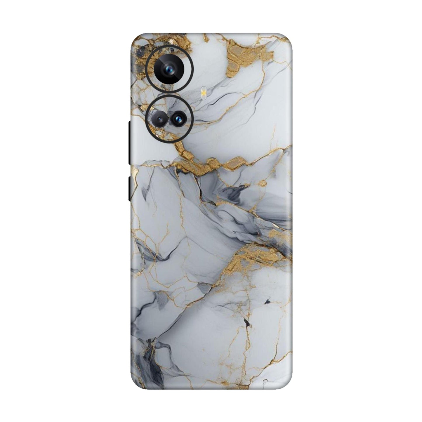 White Gold Luxury Marble Mobile Skin For Realme 10 Pro Plus 5g