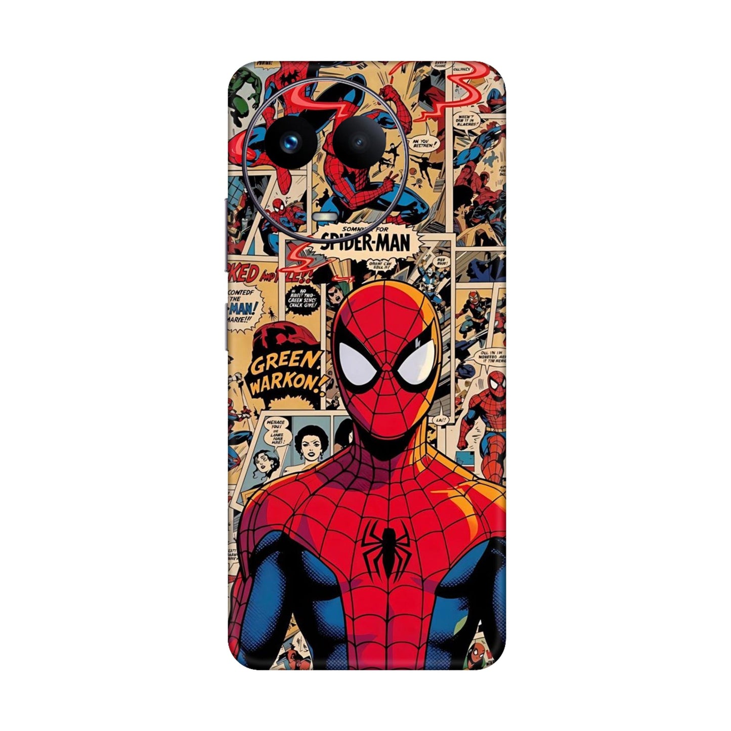 Vintage Comic Panel Spider Man Mobile Skin For Realme 11 5g