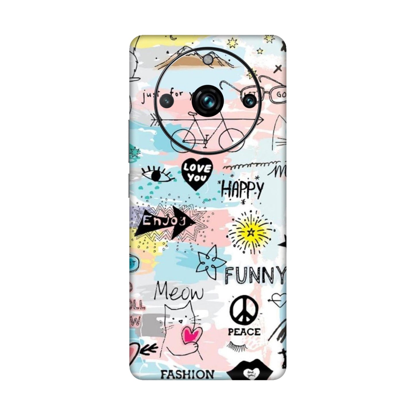 Cat Doodles Pastel Mobile Skin For Realme 11 Pro Plus