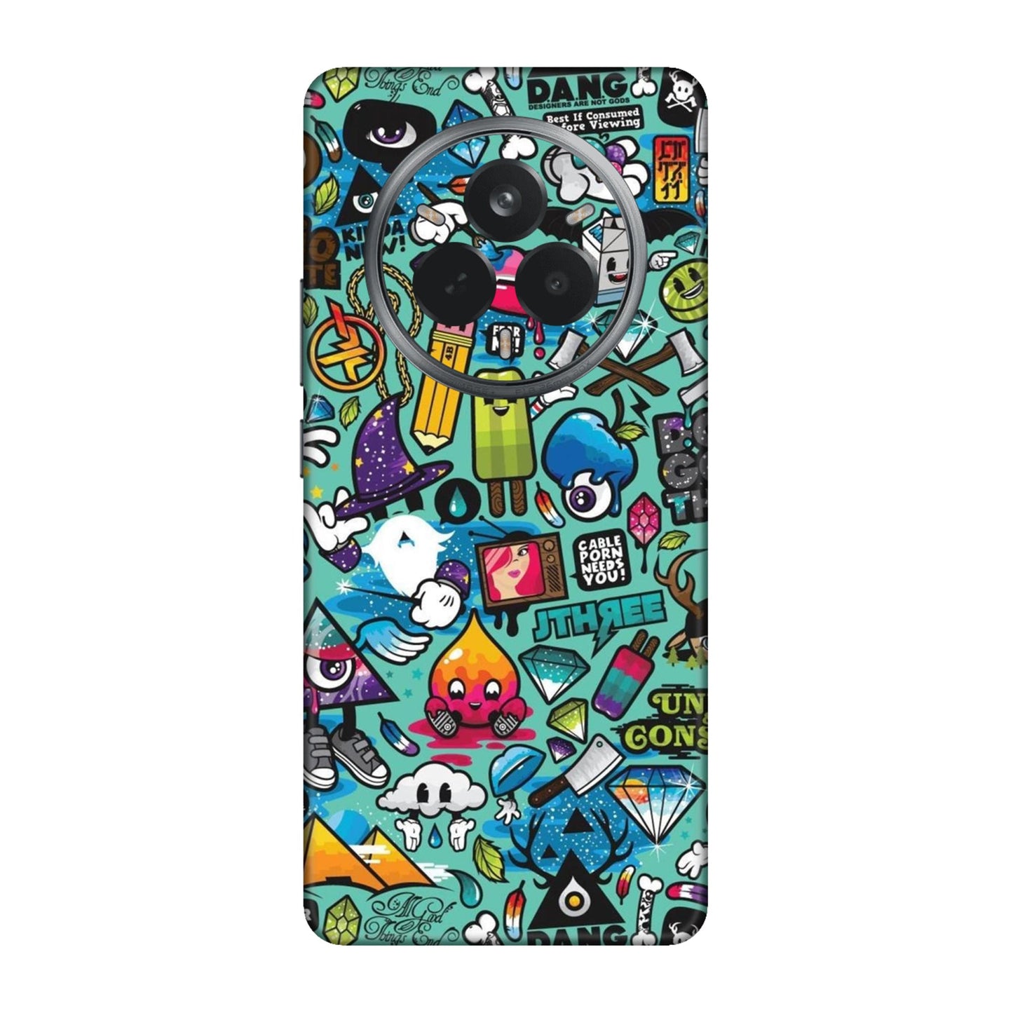 Graffiti Chaos Sticker Bomb Mobile Skin For Realme 14 Pro 5g