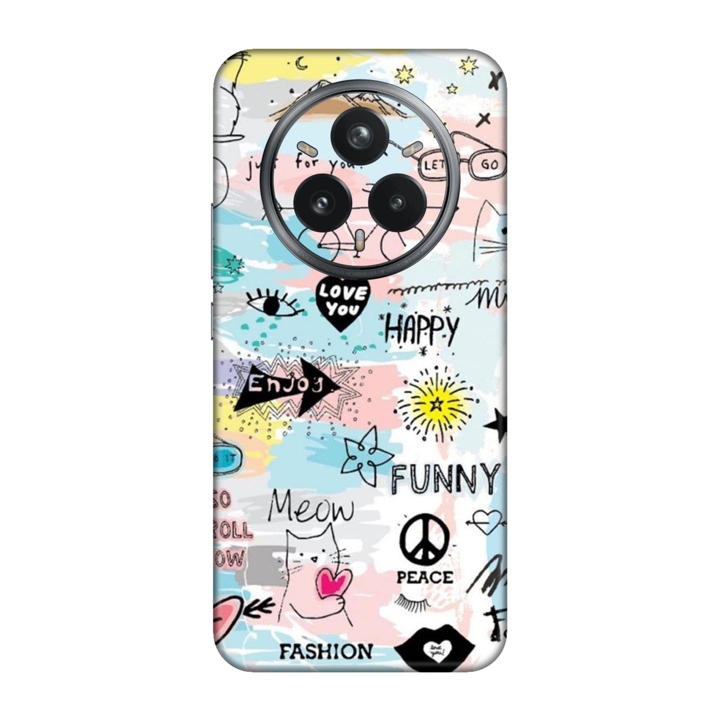 Cat Doodles Pastel Mobile Skin For Realme 14 Pro Plus 5g