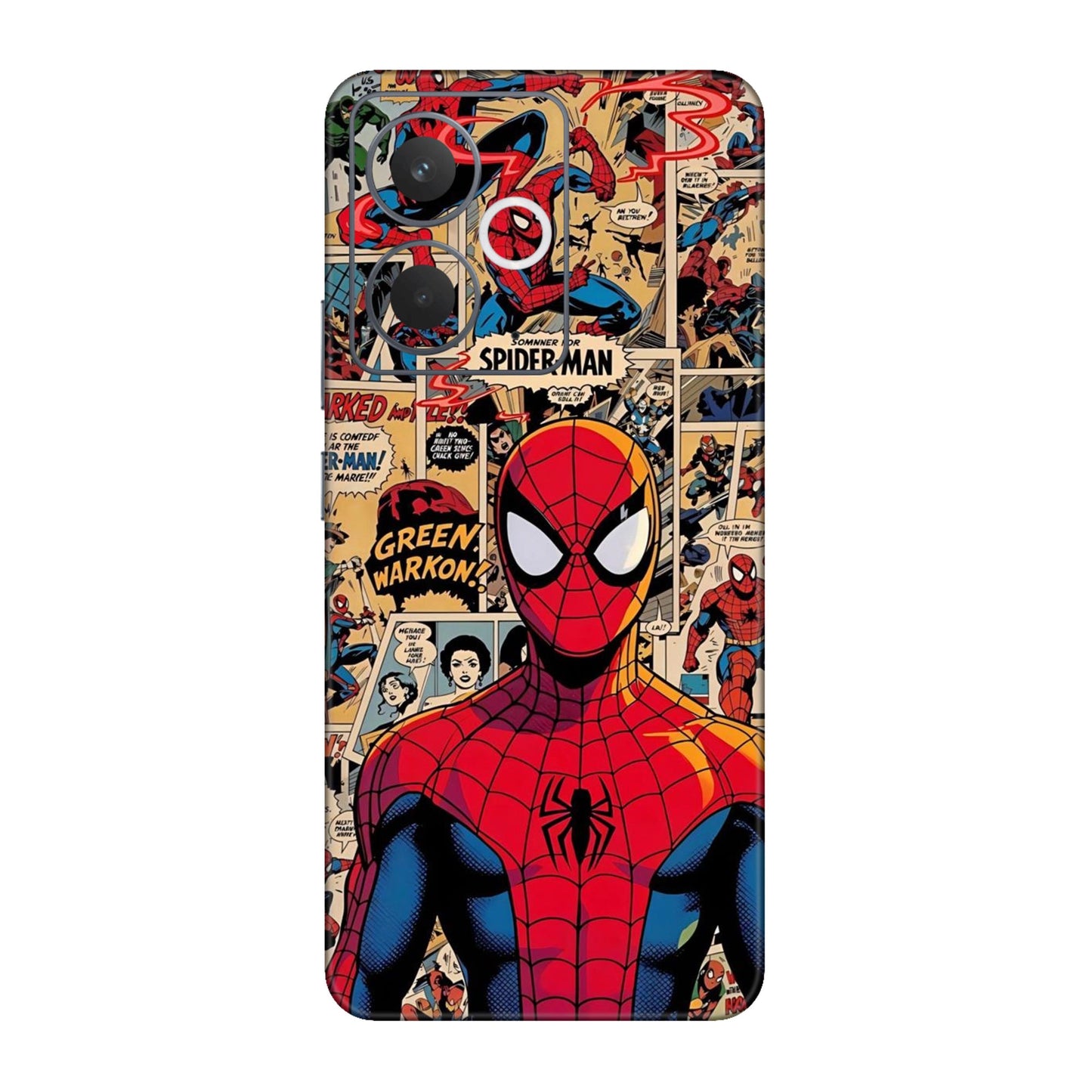 Vintage Comic Panel Spider Man Mobile Skin For Realme 14t 5g