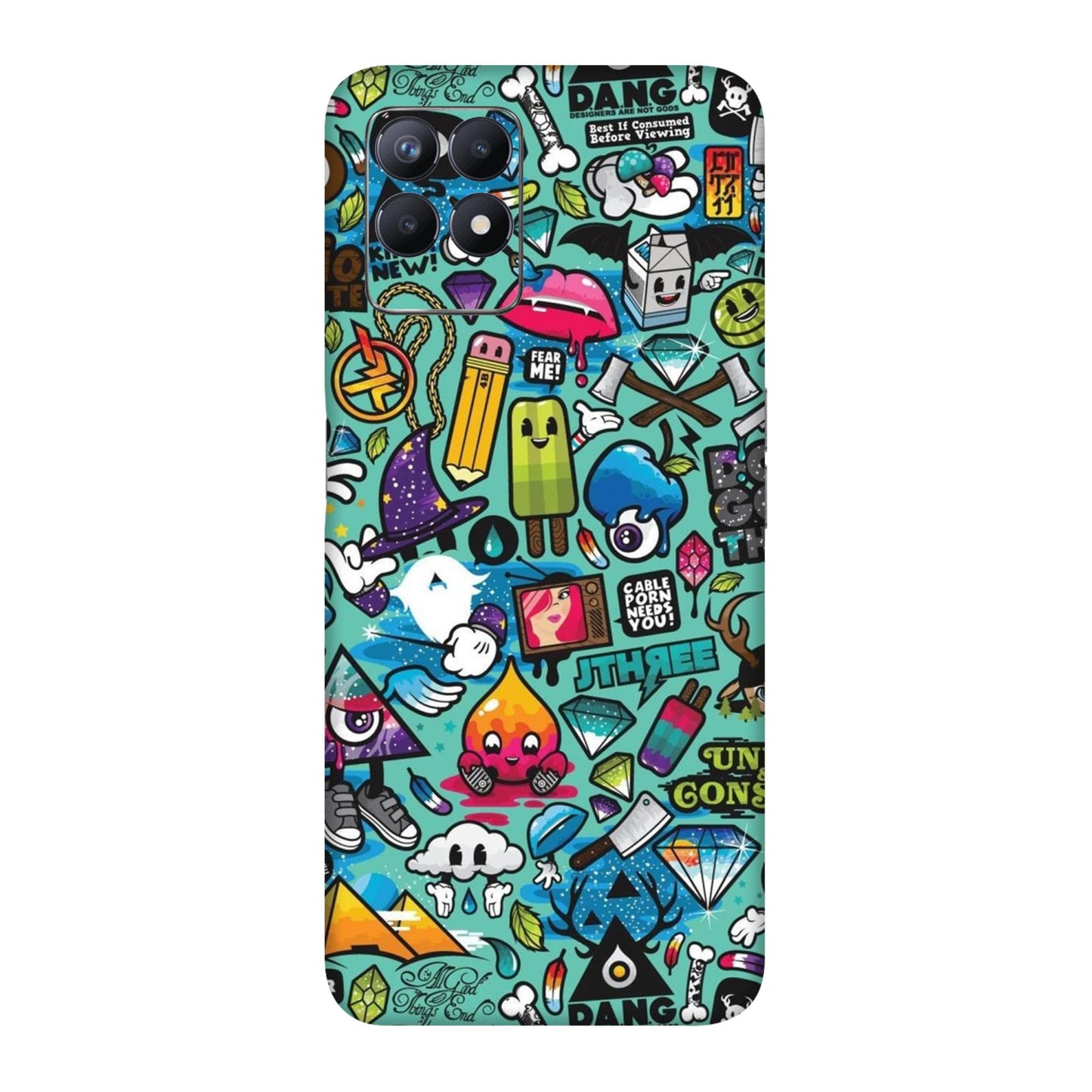 Graffiti Chaos Sticker Bomb Mobile Skin For Realme 8i