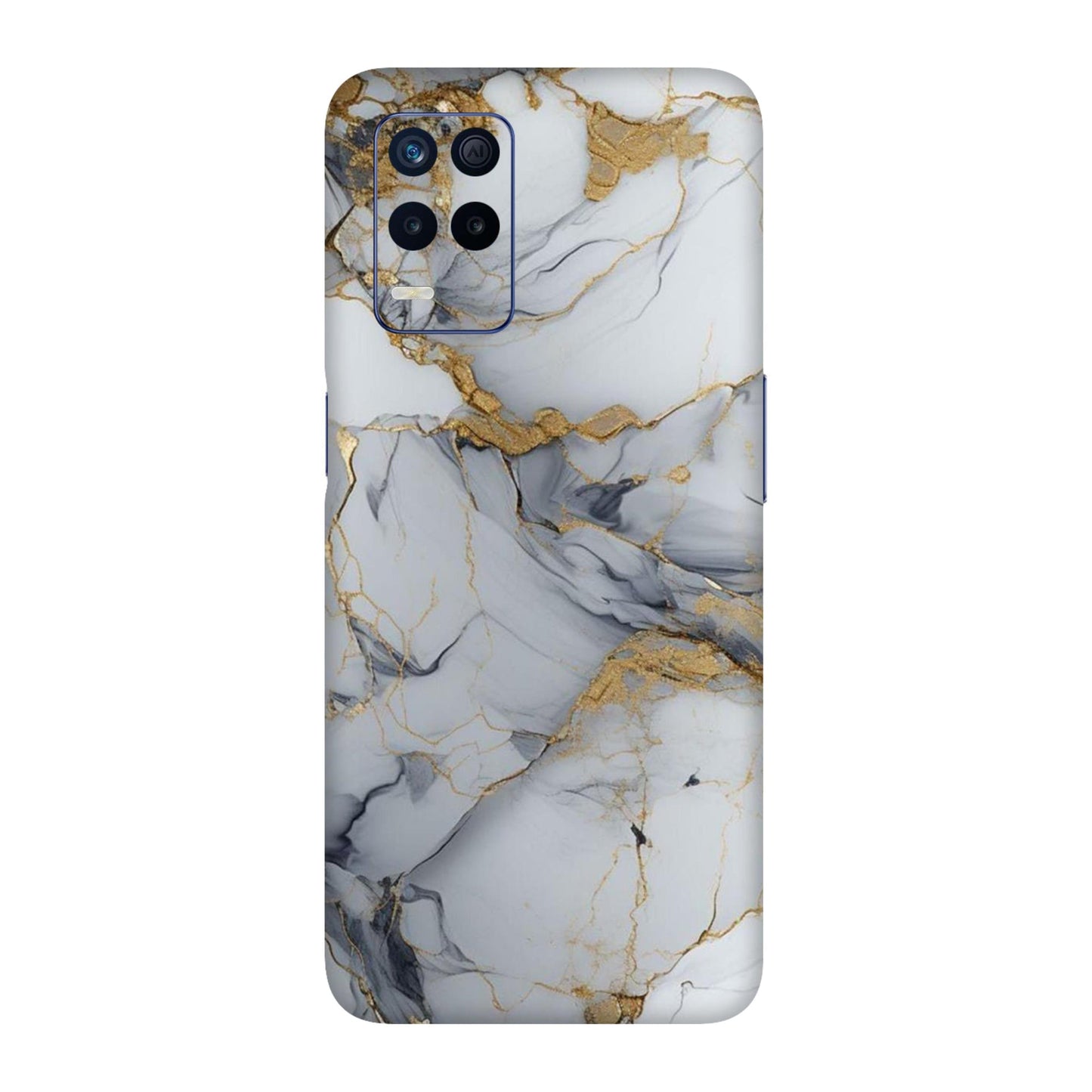 White Gold Luxury Marble Mobile Skin For Realme 8s 5g