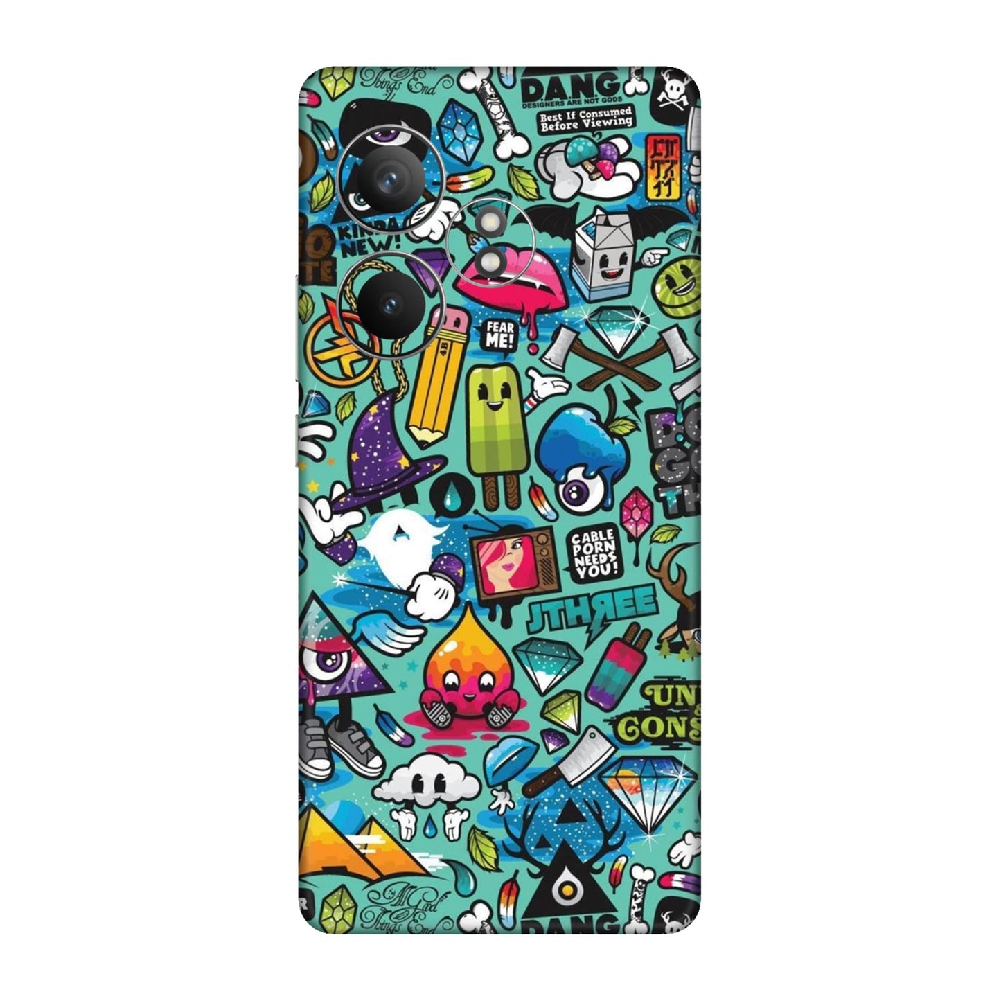 Graffiti Chaos Sticker Bomb Mobile Skin For Realme GT 6T 5g