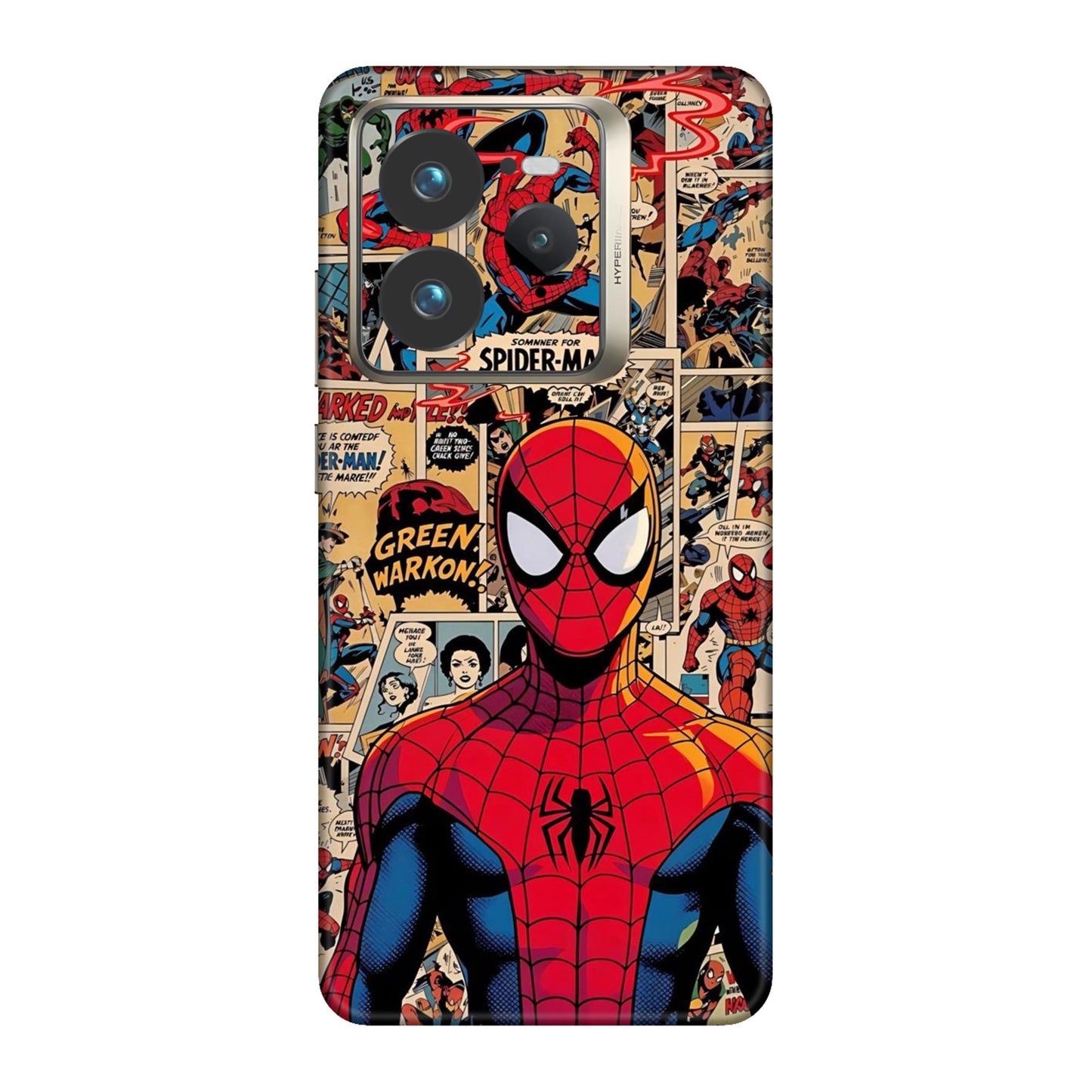 Vintage Comic Panel Spider Man Mobile Skin For Realme GT 7 Pro 5g