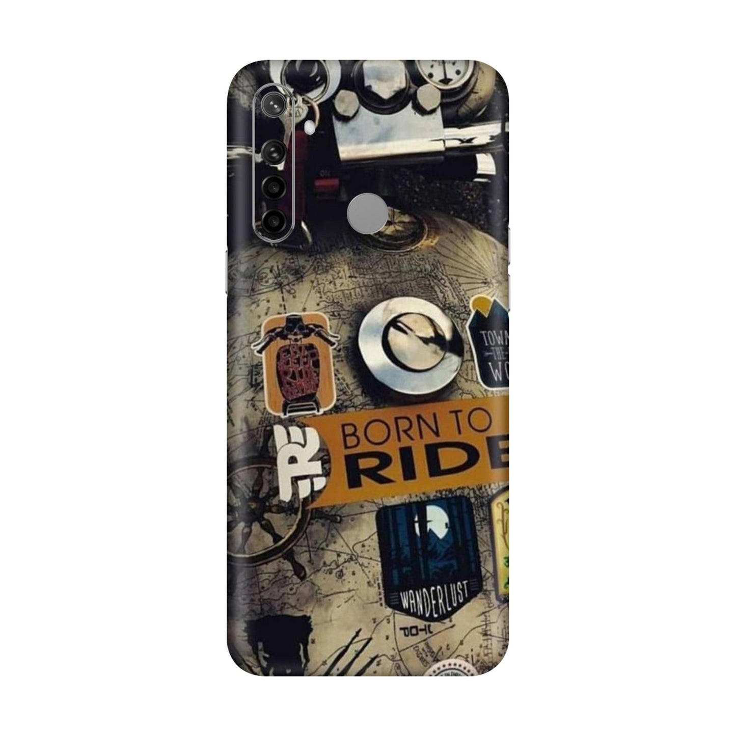 Born to Ride World Map Mobile Skin For Realme Narzo 10
