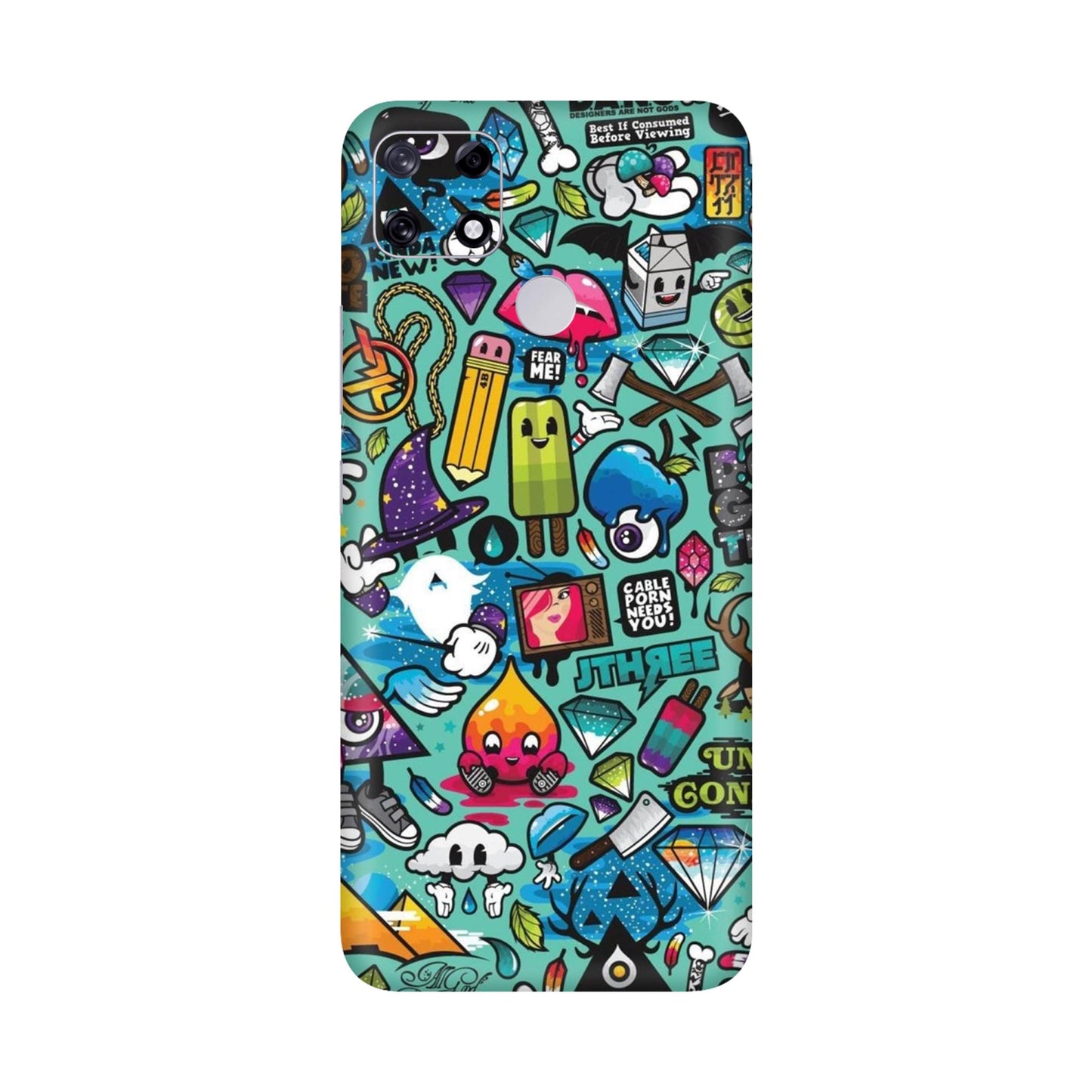 Graffiti Chaos Sticker Bomb Mobile Skin For Realme Narzo 20