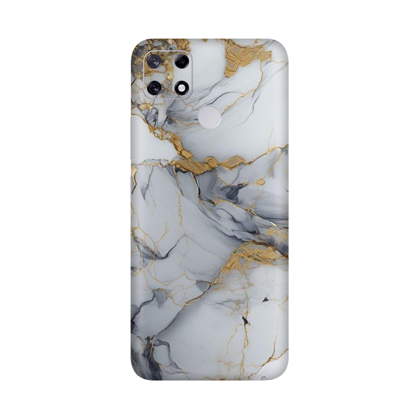 White Gold Luxury Marble Mobile Skin For Realme Narzo 20