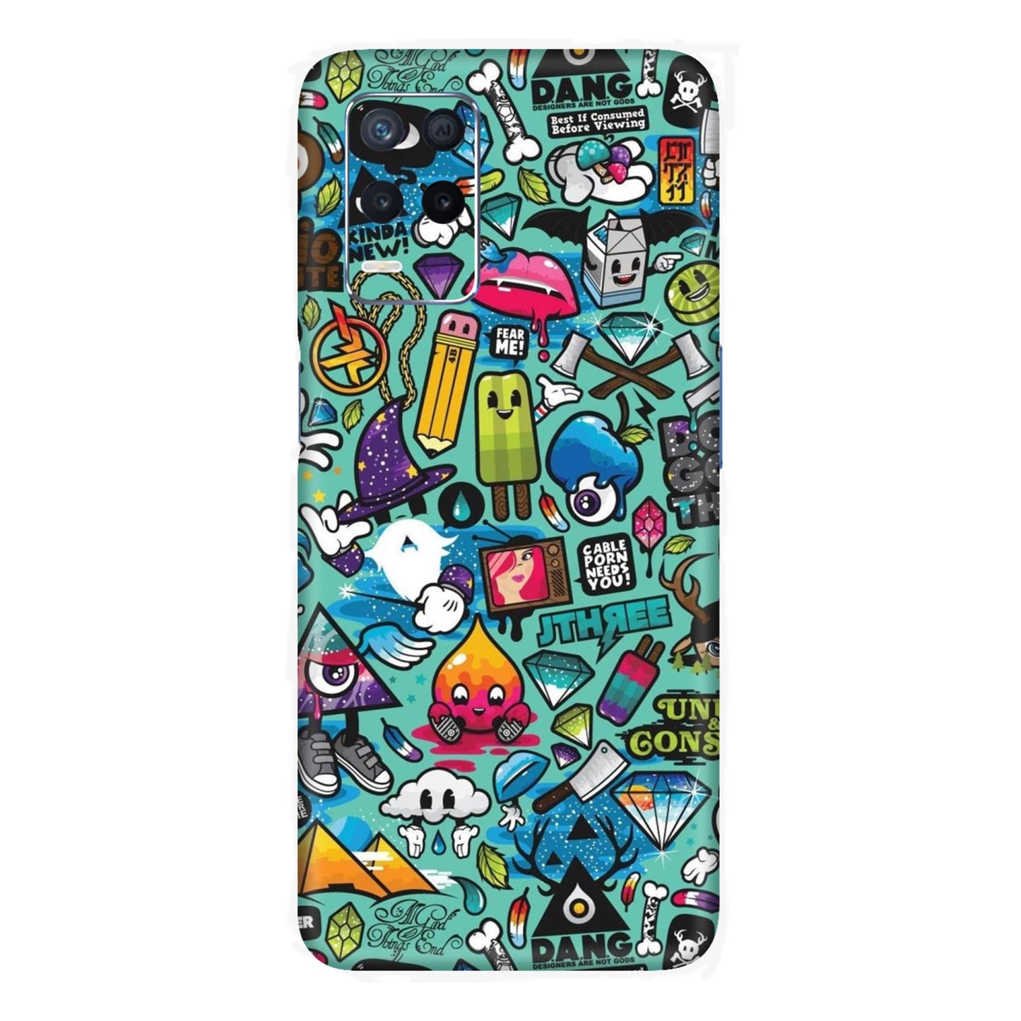 Graffiti Chaos Sticker Bomb Mobile Skin For Realme Narzo 30 5g