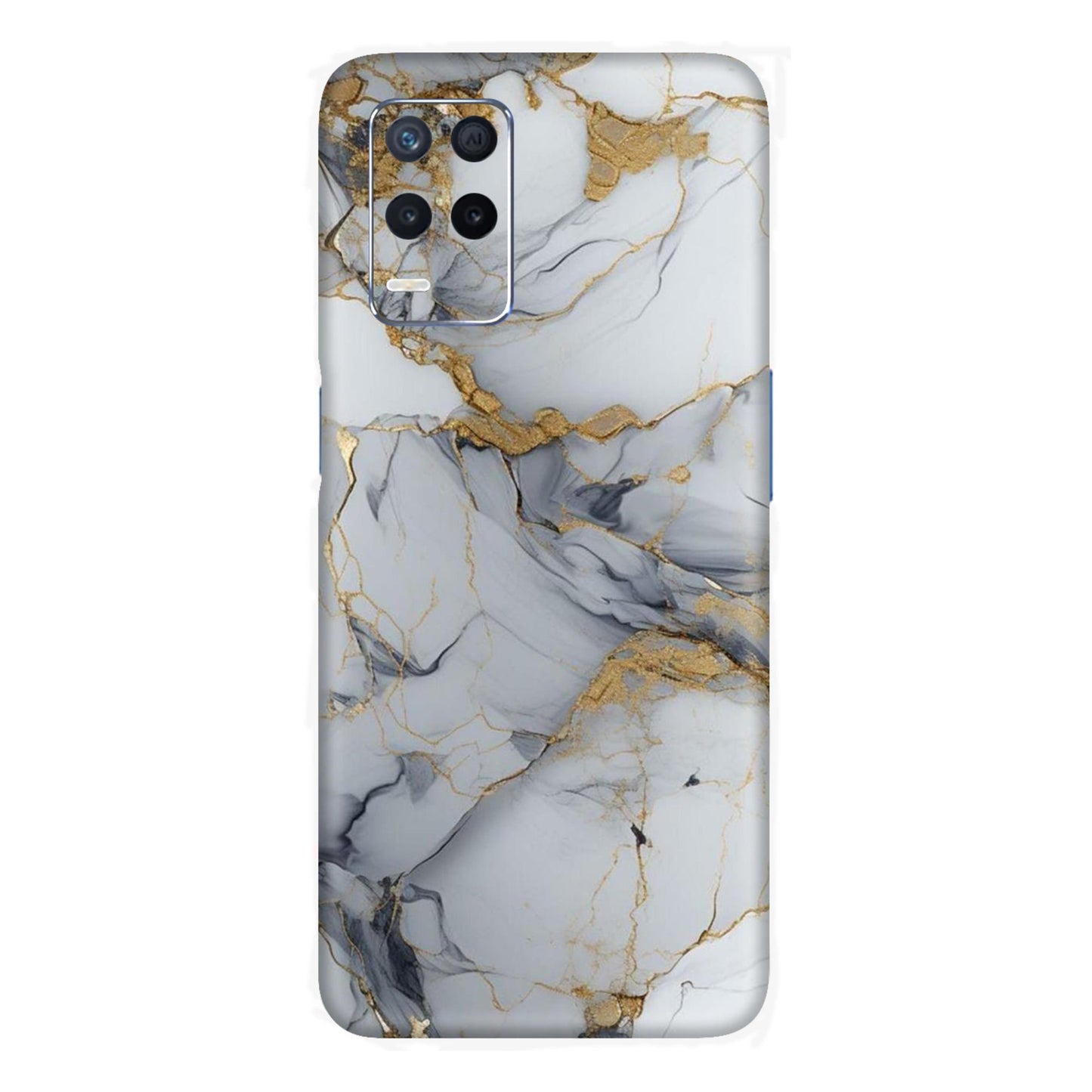 White Gold Luxury Marble Mobile Skin For Realme Narzo 30 5g