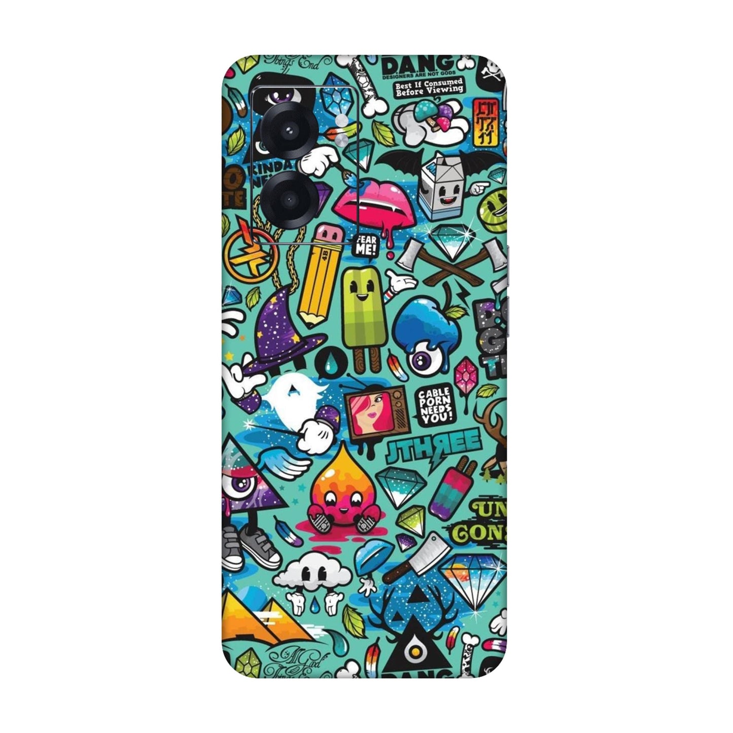 Graffiti Chaos Sticker Bomb Mobile Skin For Realme Narzo 50 5g