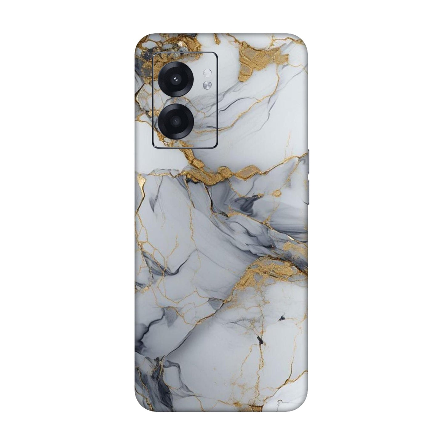 White Gold Luxury Marble Mobile Skin For Realme Narzo 50 5g