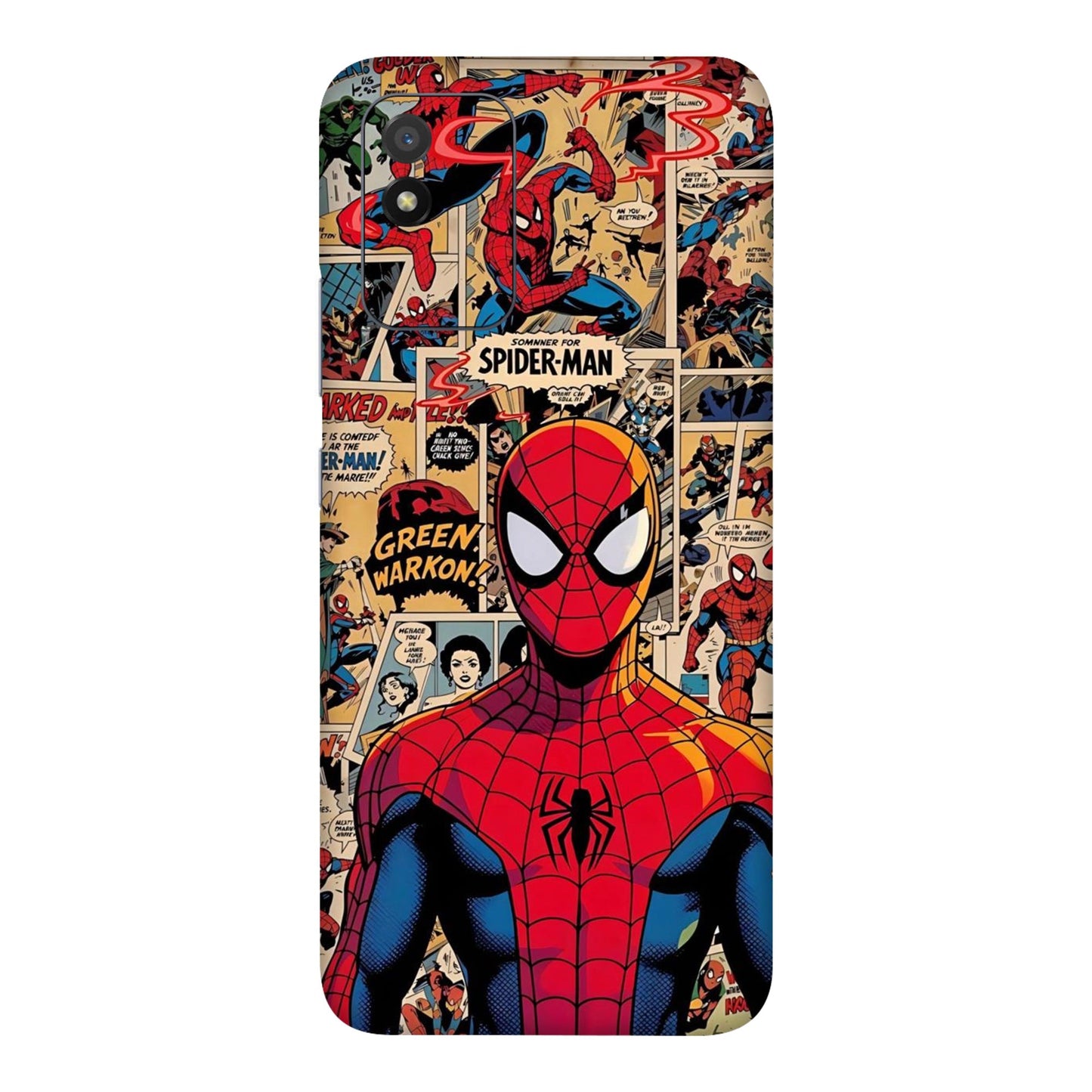 Vintage Comic Panel Spider Man Mobile Skin For Realme Narzo 50i