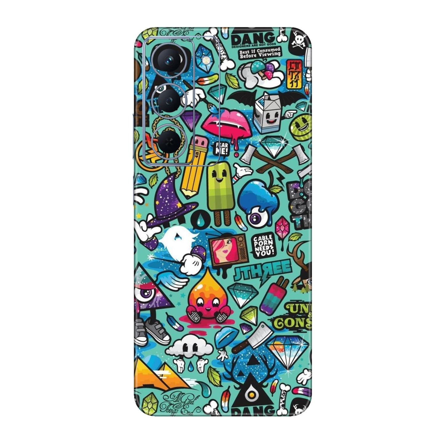 Graffiti Chaos Sticker Bomb Mobile Skin For Realme P3x 5g