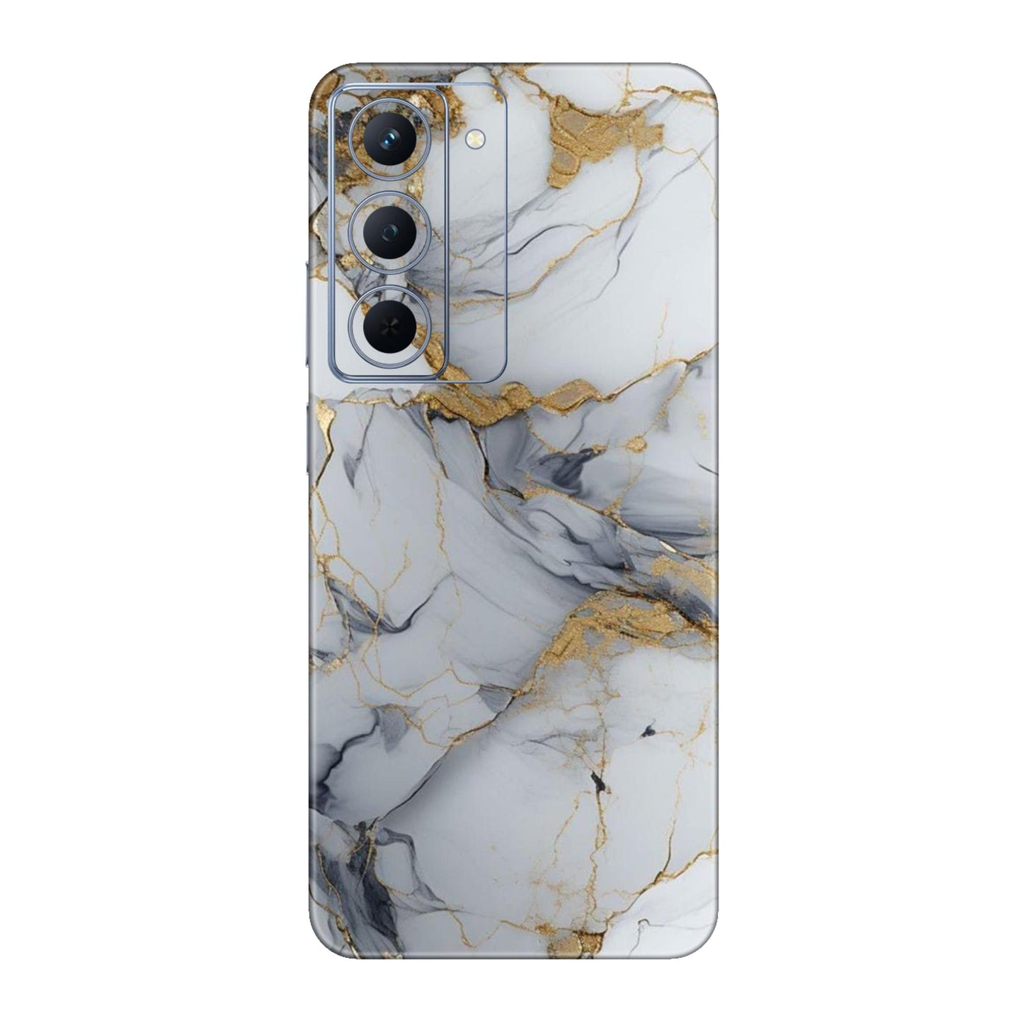White Gold Luxury Marble Mobile Skin For Realme P3x 5g