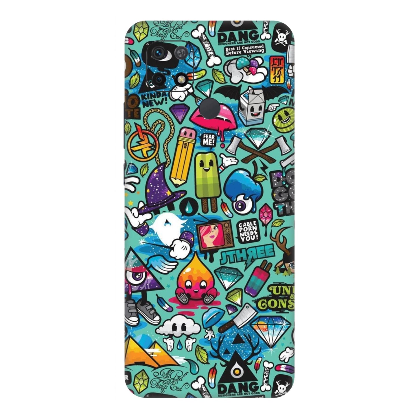 Graffiti Chaos Sticker Bomb Mobile Skin For Redmi 10