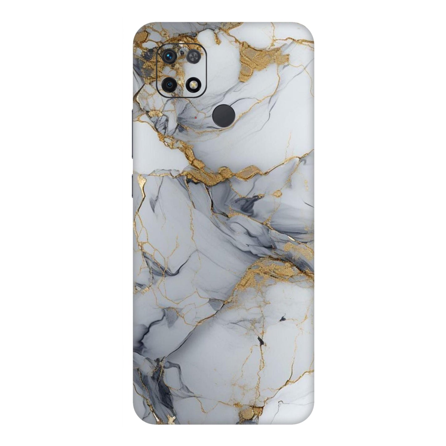 White Gold Luxury Marble Mobile Skin For Redmi 10