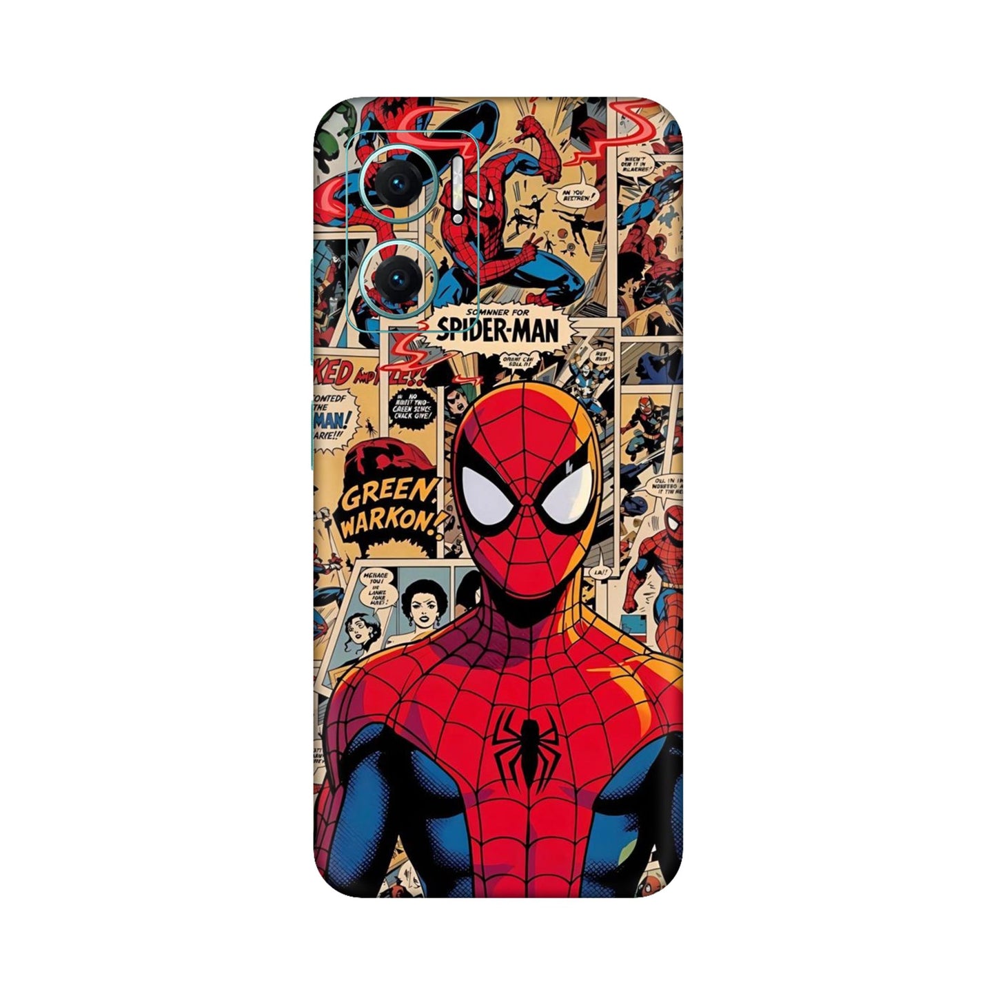 Vintage Comic Panel Spider Man Mobile Skin For Redmi 11 Prime 5g