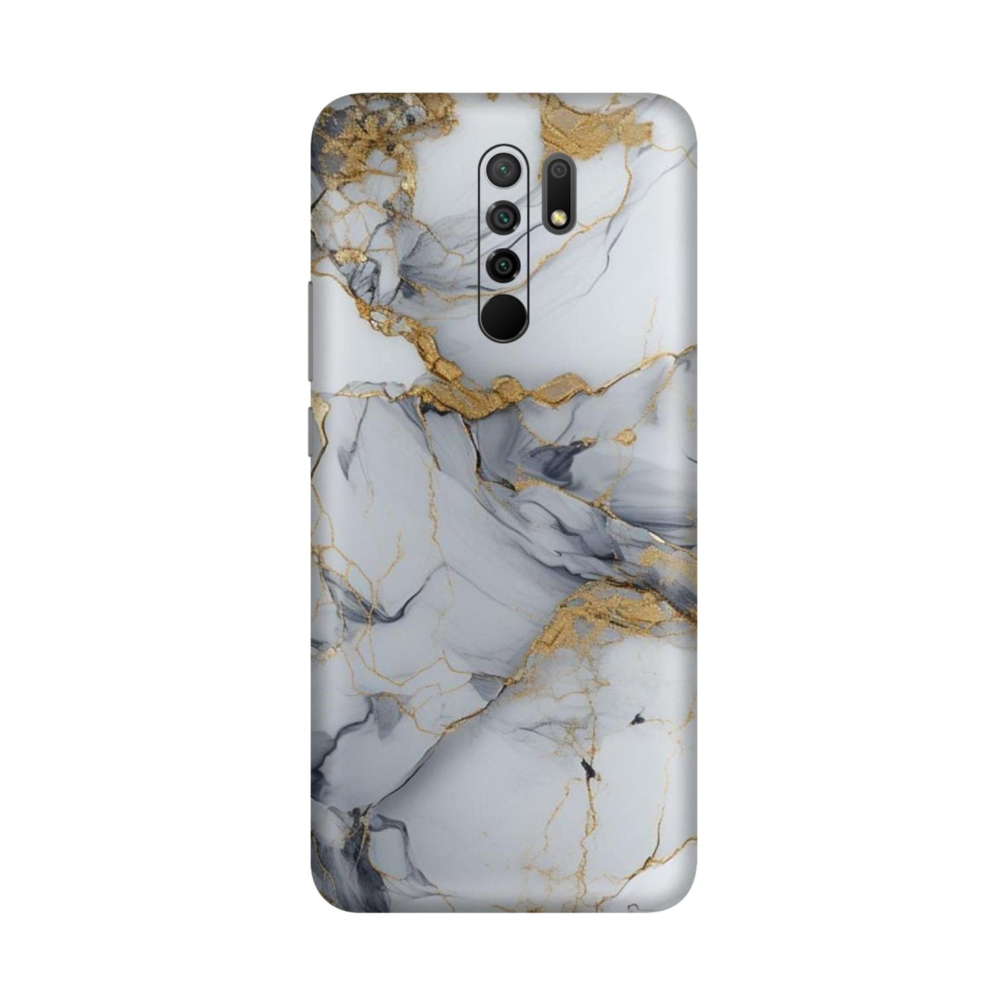 White Gold Luxury Marble Mobile Skin For Redmi 9