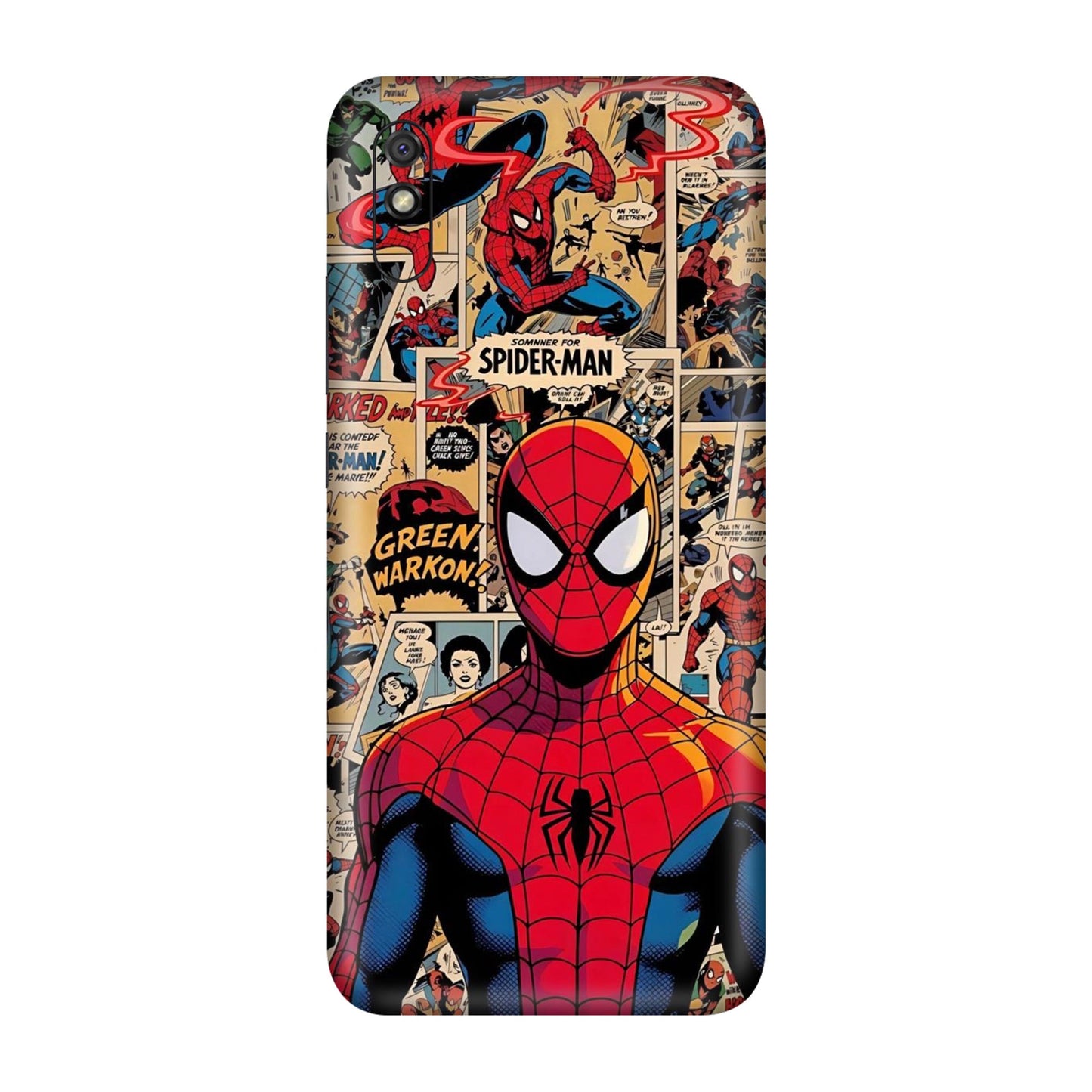 Vintage Comic Panel Spider Man Mobile Skin For Redmi 9A