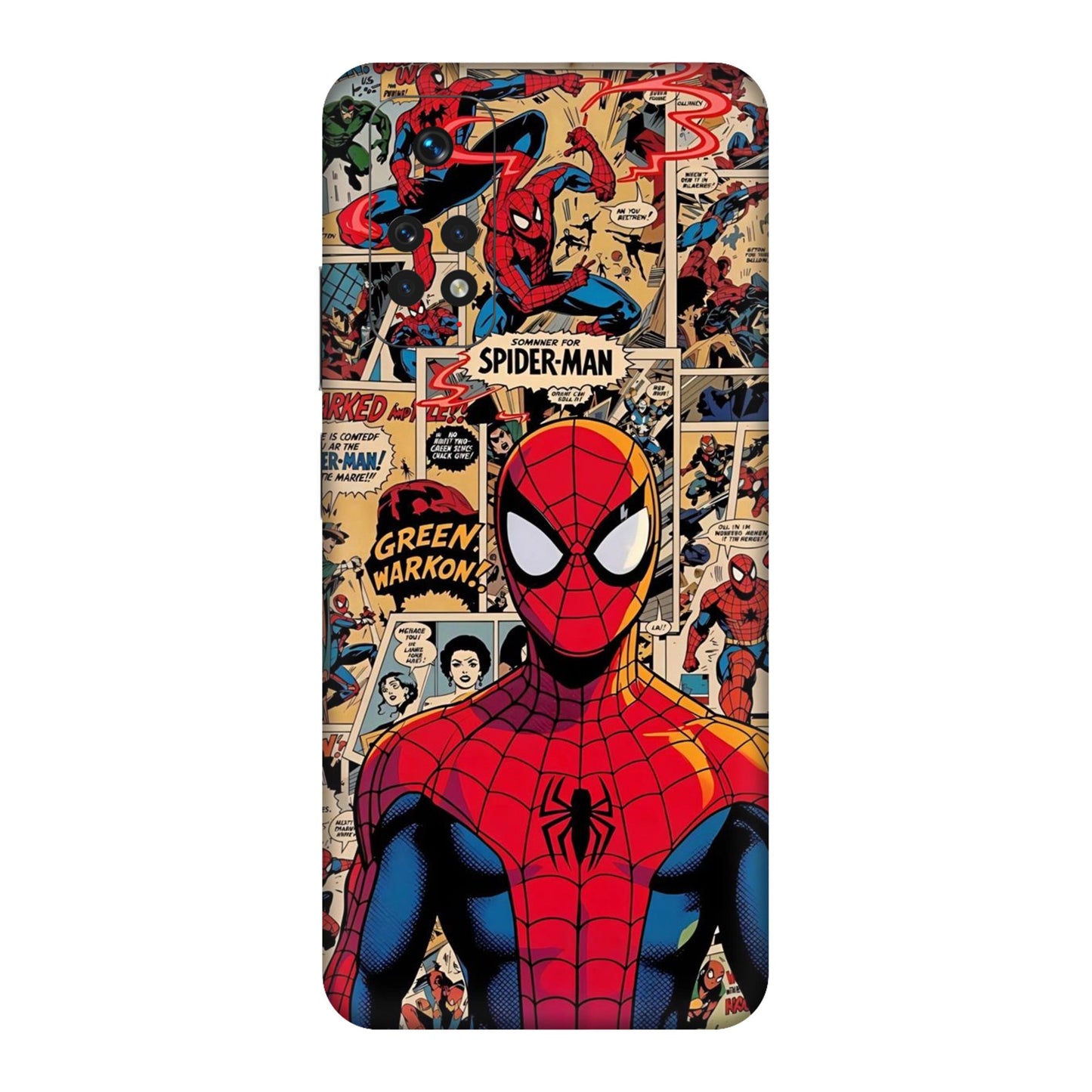 Vintage Comic Panel Spider Man Mobile Skin For Redmi Note 11
