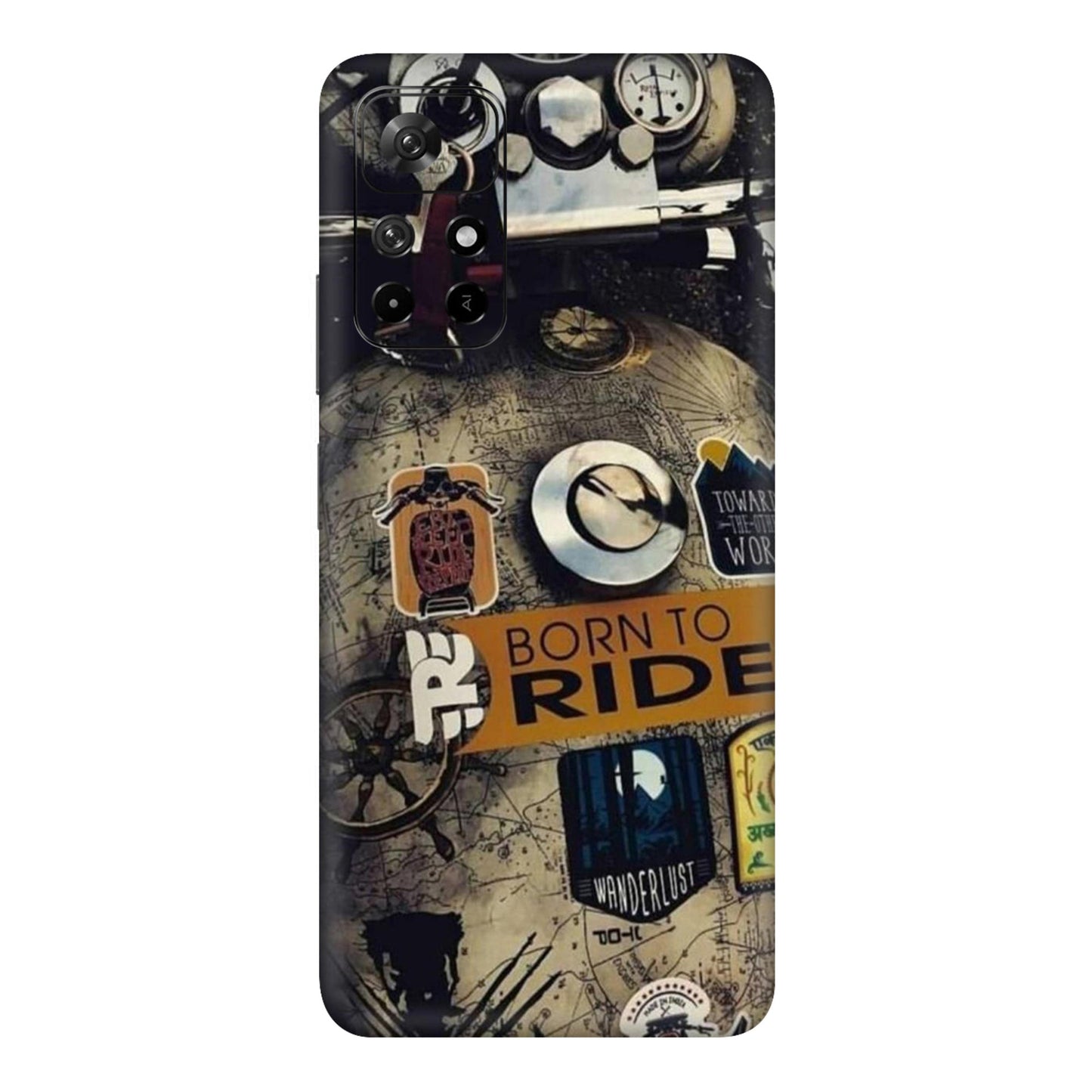 Born to Ride World Map Mobile Skin For Redmi Note 11T 5g