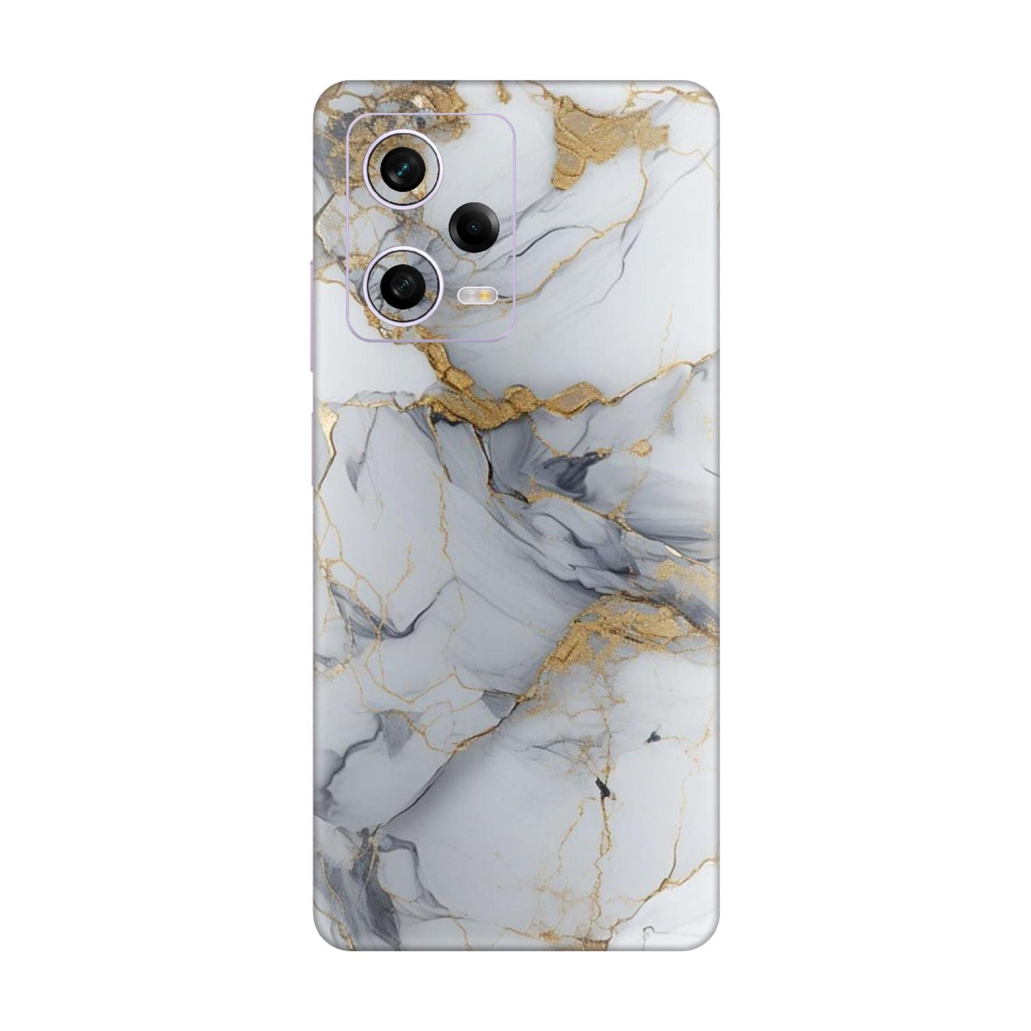 White Gold Luxury Marble Mobile Skin For Redmi Note 12 Pro 5g