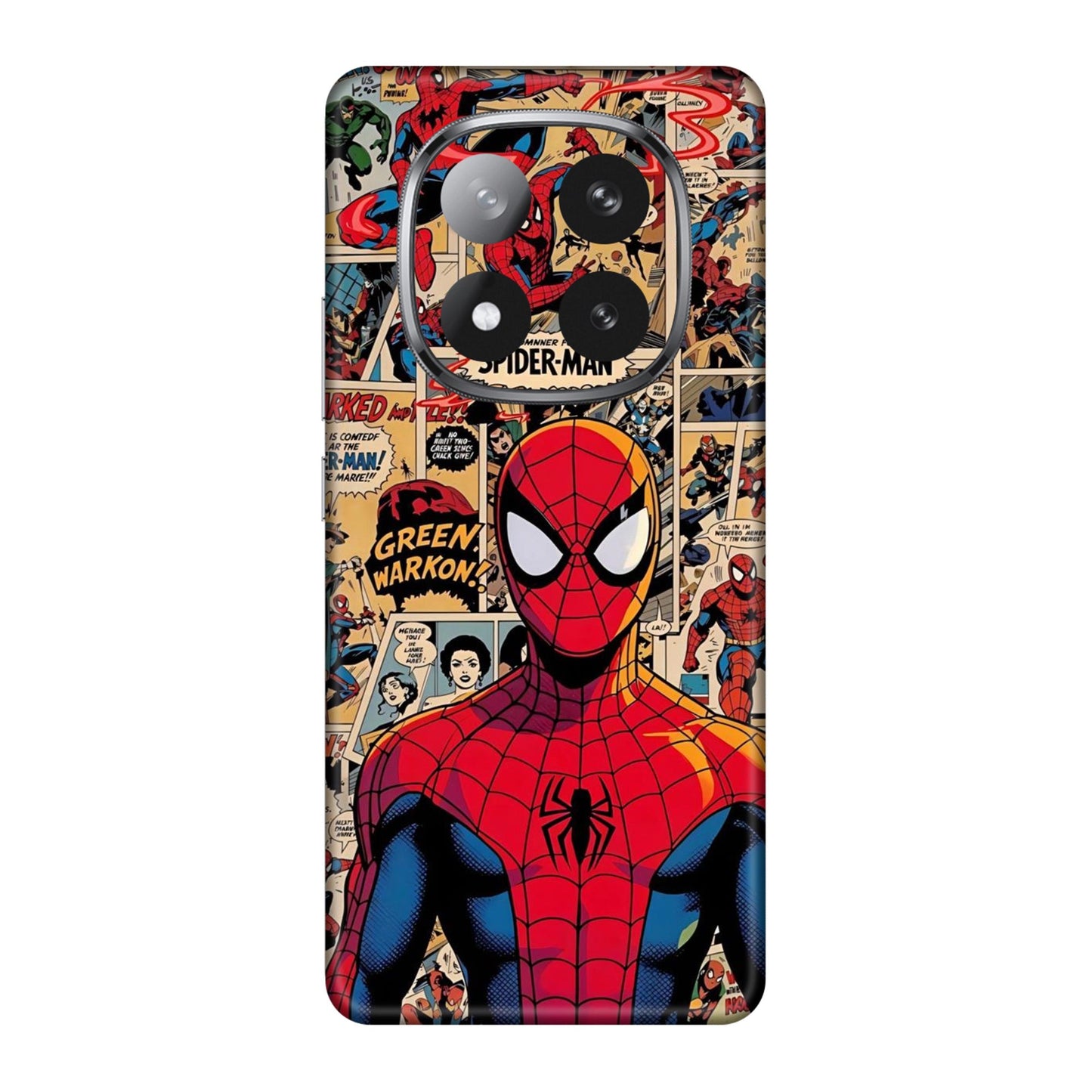 Vintage Comic Panel Spider Man Mobile Skin For Redmi Note 14 Pro Plus 5g