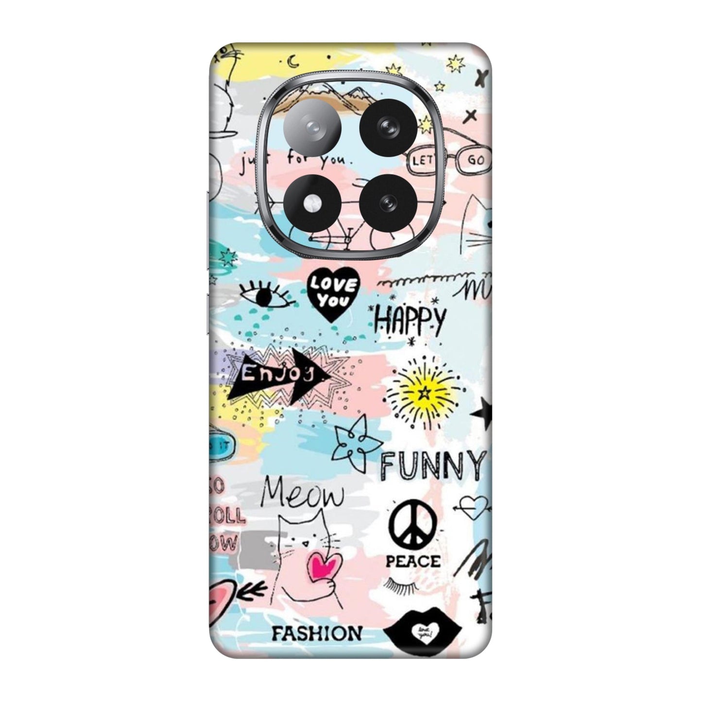 Cat Doodles Pastel Mobile Skin For Redmi Note 14 Pro Plus 5g