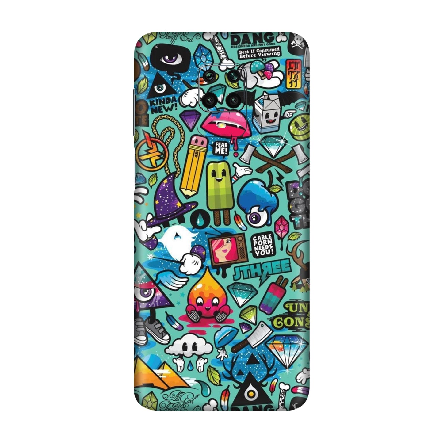 Graffiti Chaos Sticker Bomb Mobile Skin For Redmi Note 9s