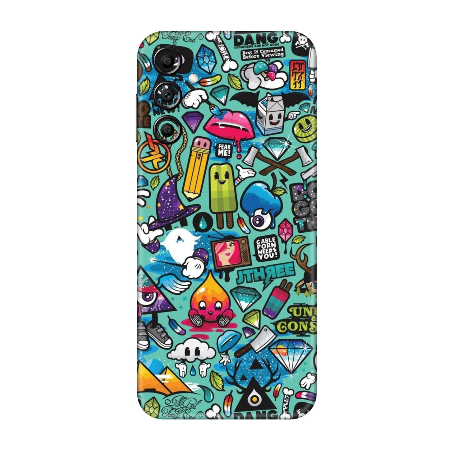 Graffiti Chaos Sticker Bomb Mobile Skin For Samsung Galaxy A14 5g