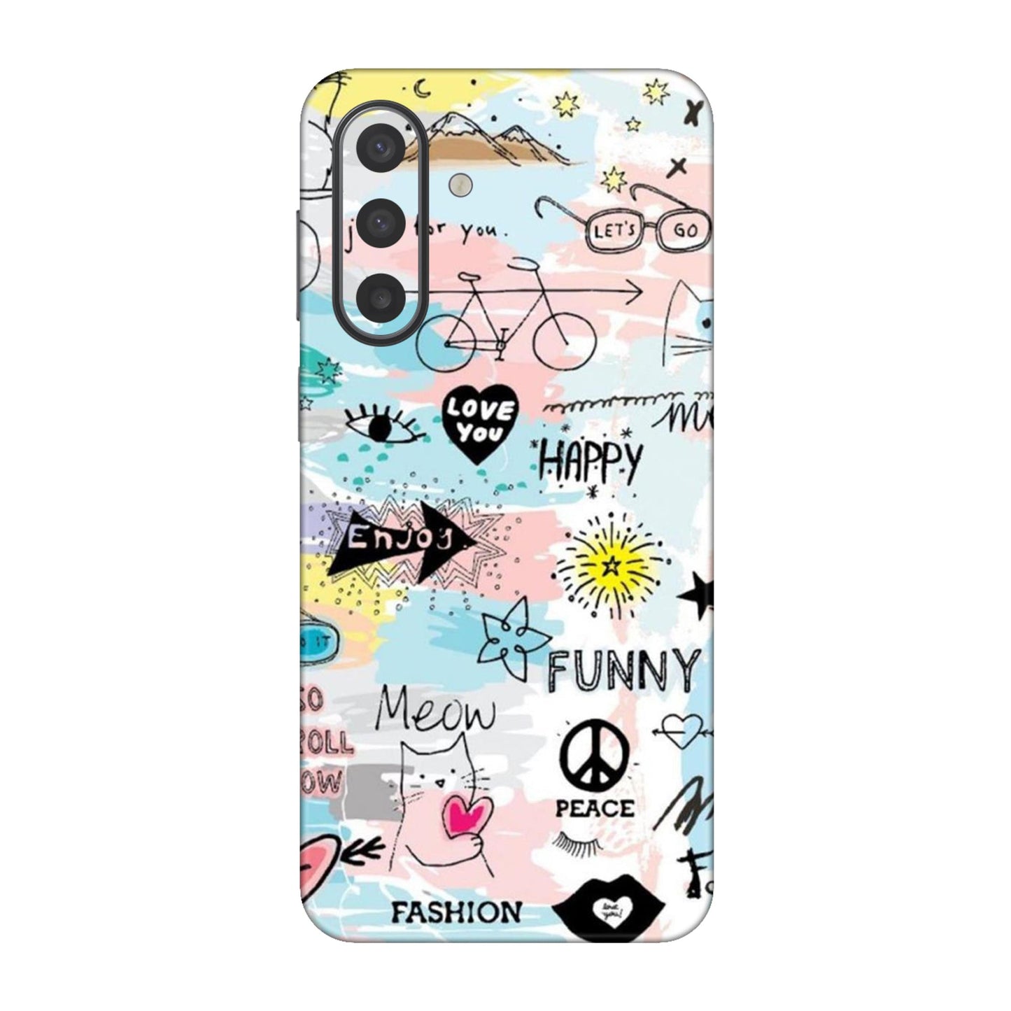 Cat Doodles Pastel Mobile Skin For Samsung Galaxy A17 5g