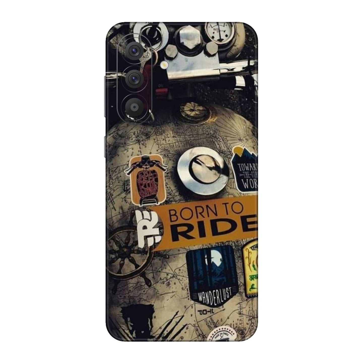 Born to Ride World Map Mobile Skin For Samsung Galaxy A56 5g
