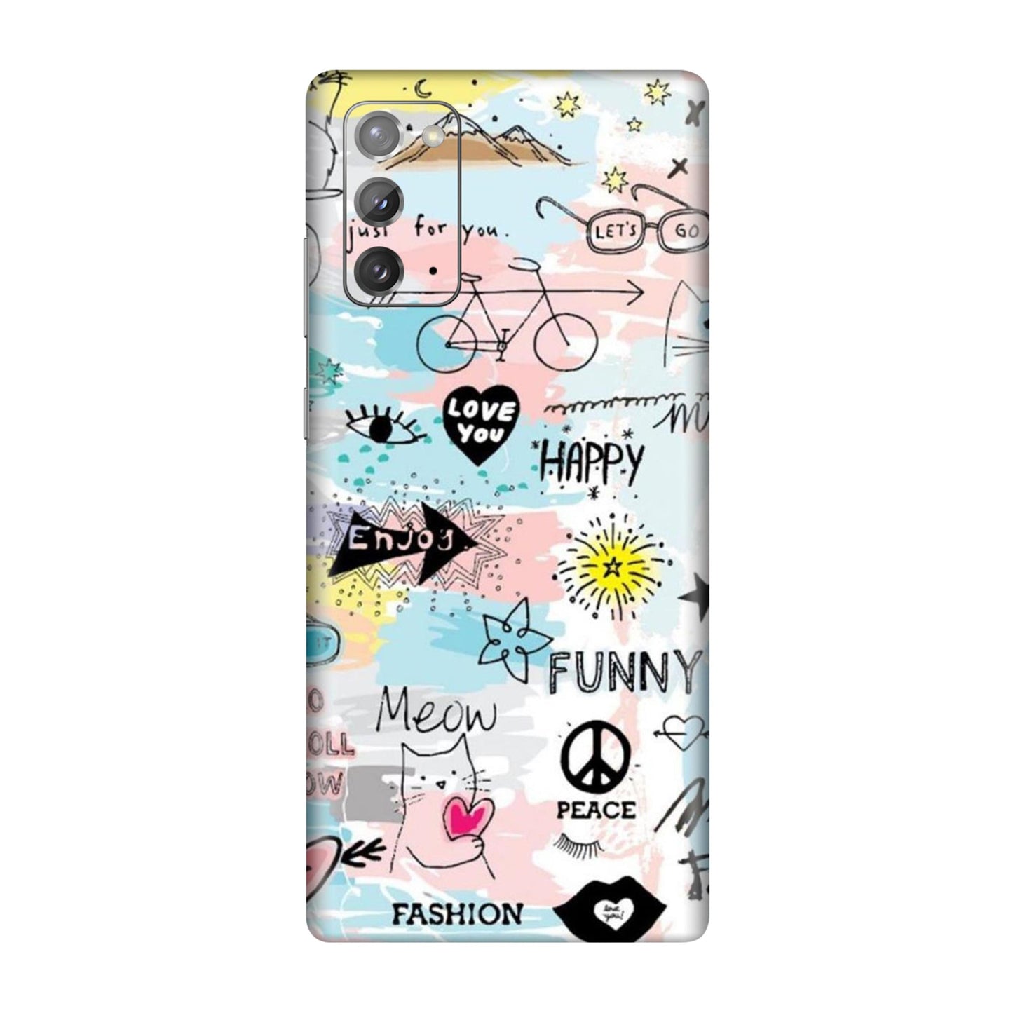 Cat Doodles Pastel Mobile Skin For Samsung Galaxy Note 20