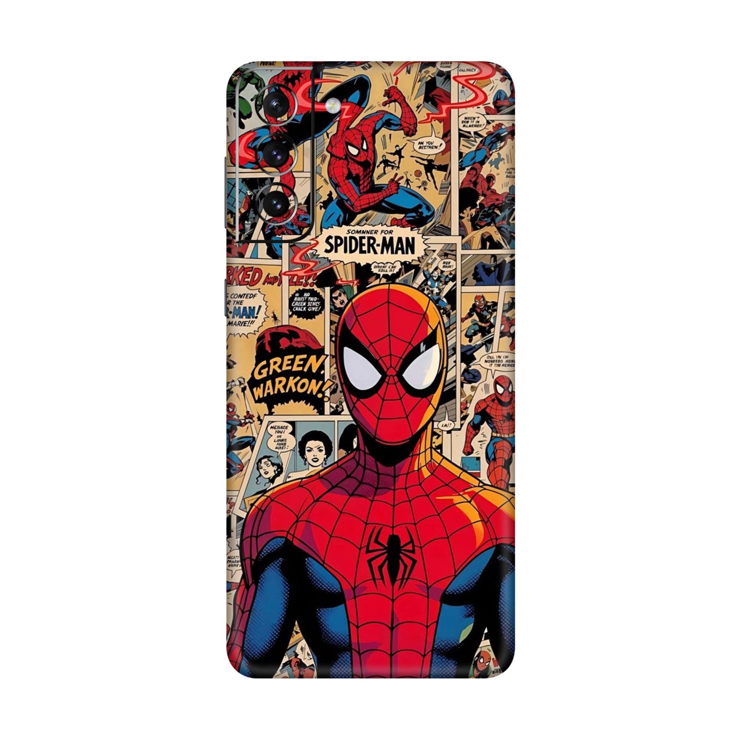 Vintage Comic Panel Spider Man Mobile Skin For Samsung Galaxy S21 Plus 5g