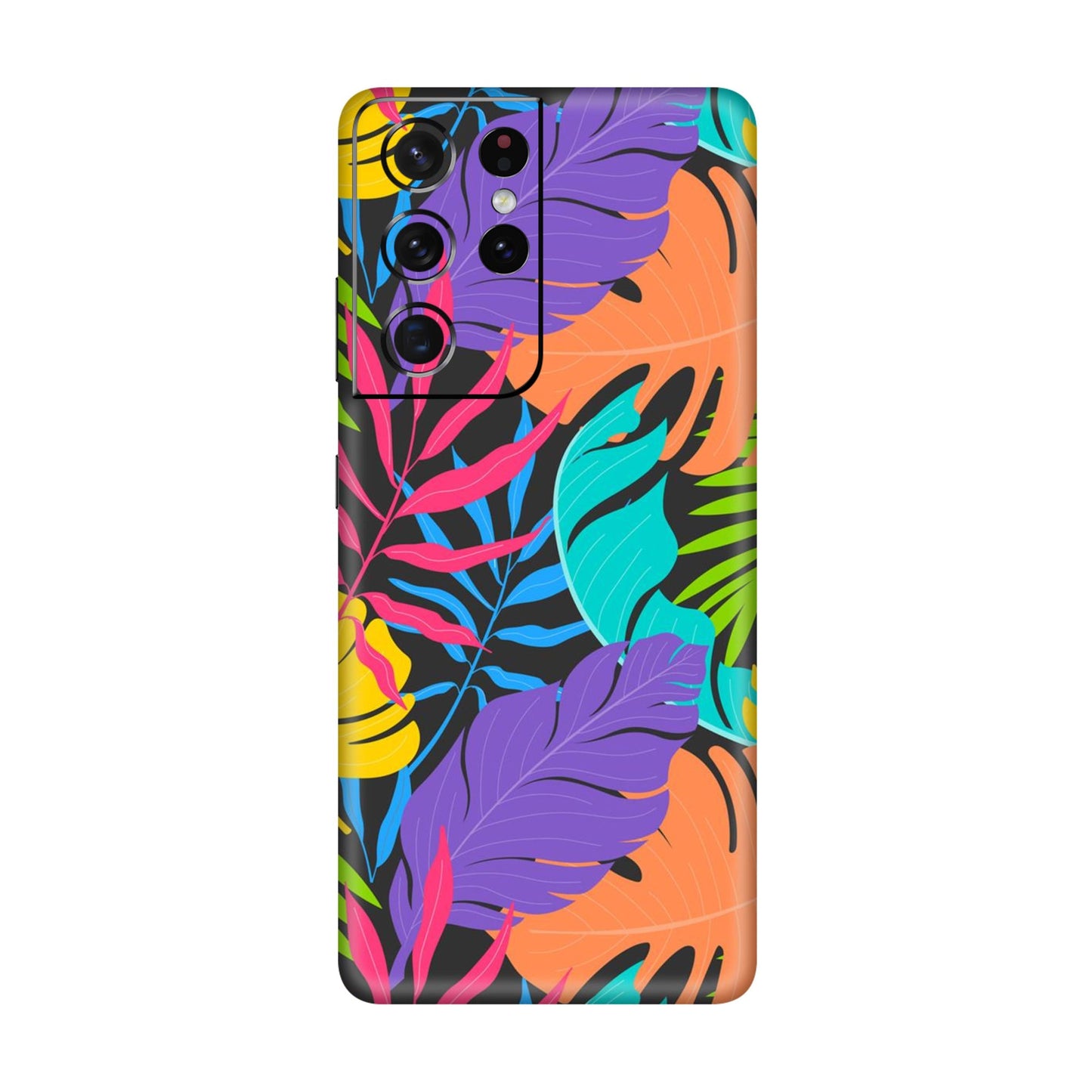 Neon Jungle Leaves Mobile Skin For Samsung Galaxy S21 Ultra 5g