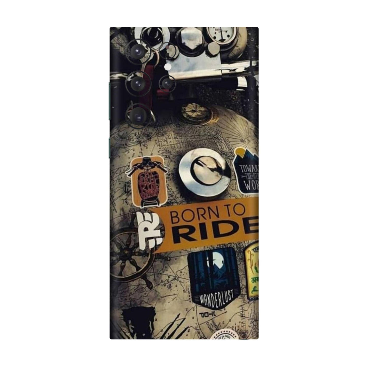 Born to Ride World Map Mobile Skin For Samsung Galaxy S22 Ultra