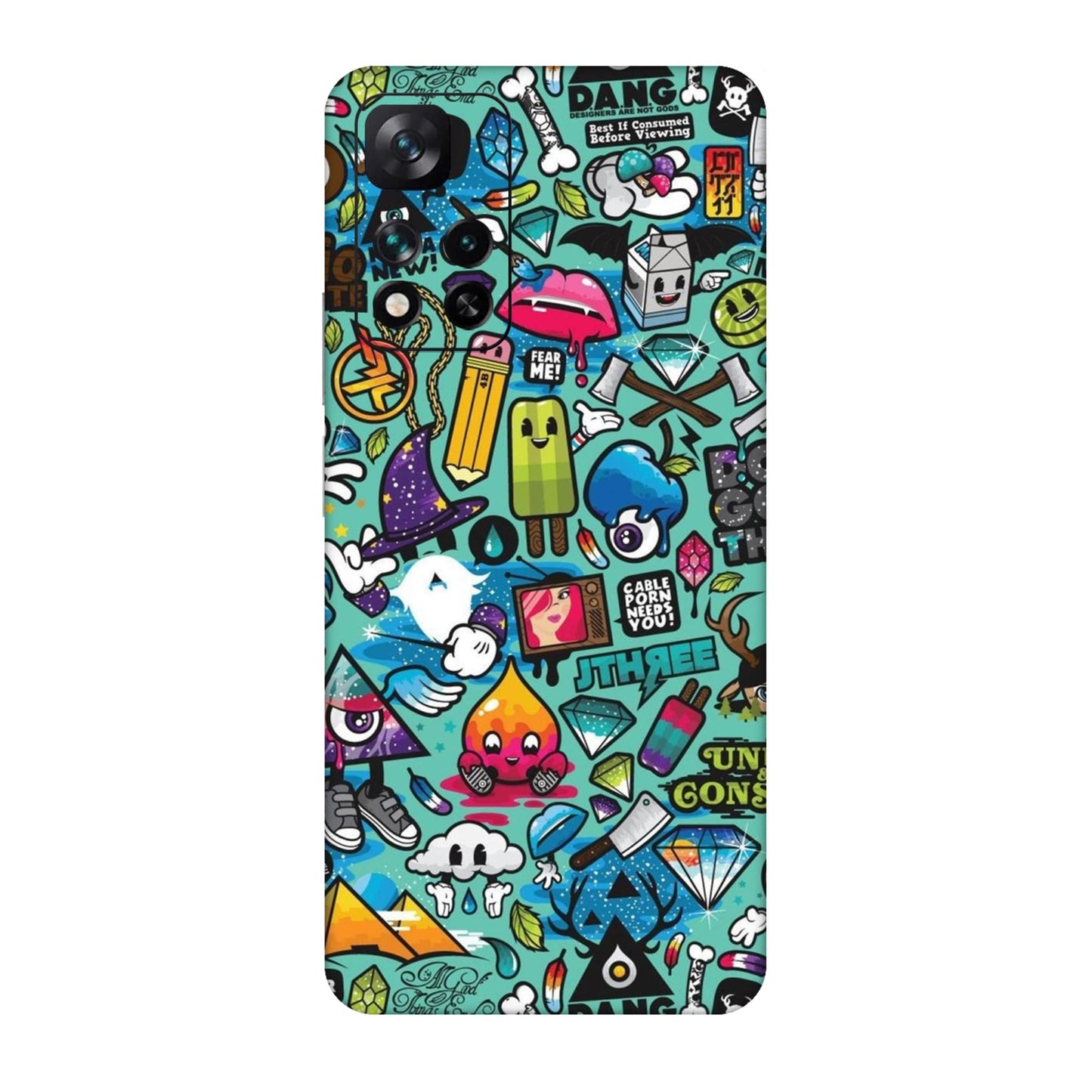 Graffiti Chaos Sticker Bomb Mobile Skin For Xiaomi 11i 5g