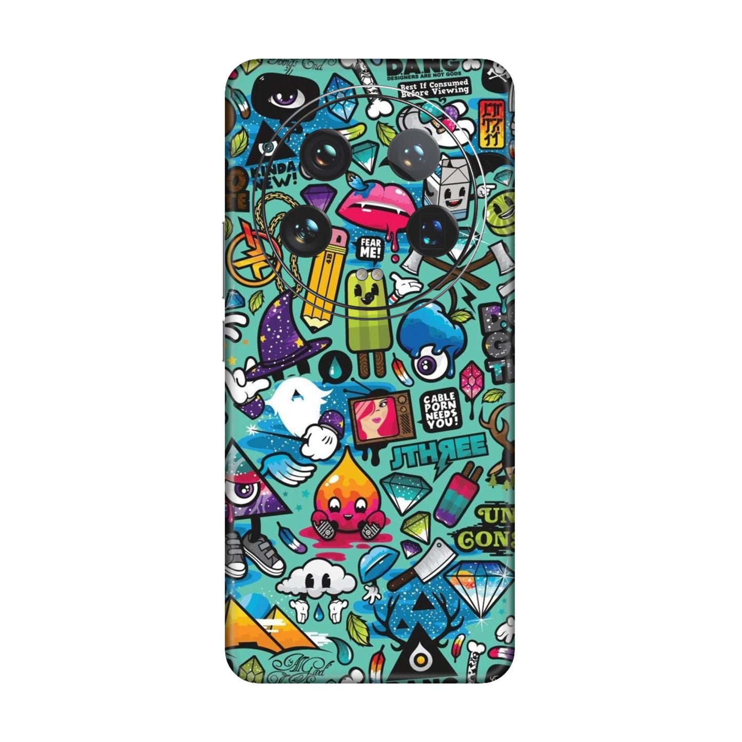 Graffiti Chaos Sticker Bomb Mobile Skin For Xiaomi 14 Ultra 5g