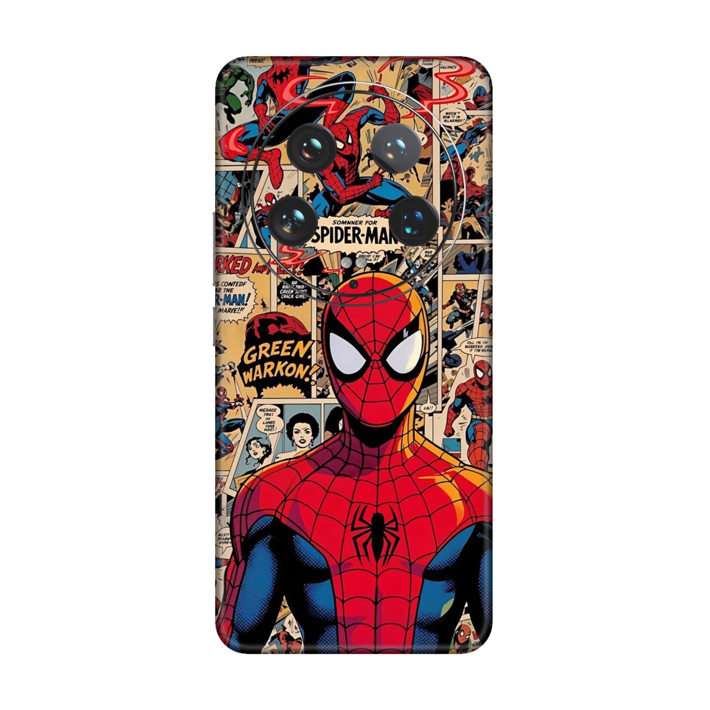 Vintage Comic Panel Spider Man Mobile Skin For Xiaomi 14 Ultra 5g