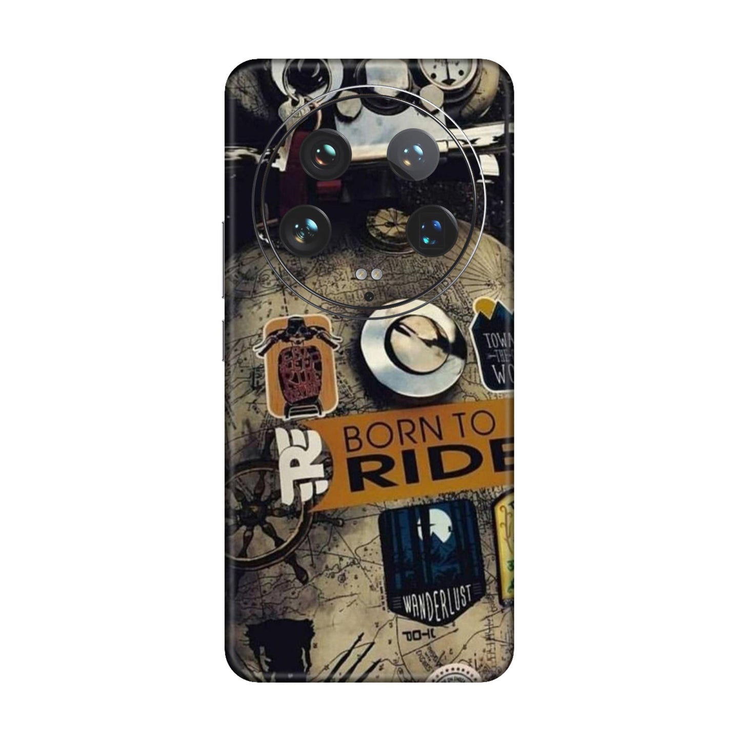 Born to Ride World Map Mobile Skin For Xiaomi 14 Ultra 5g