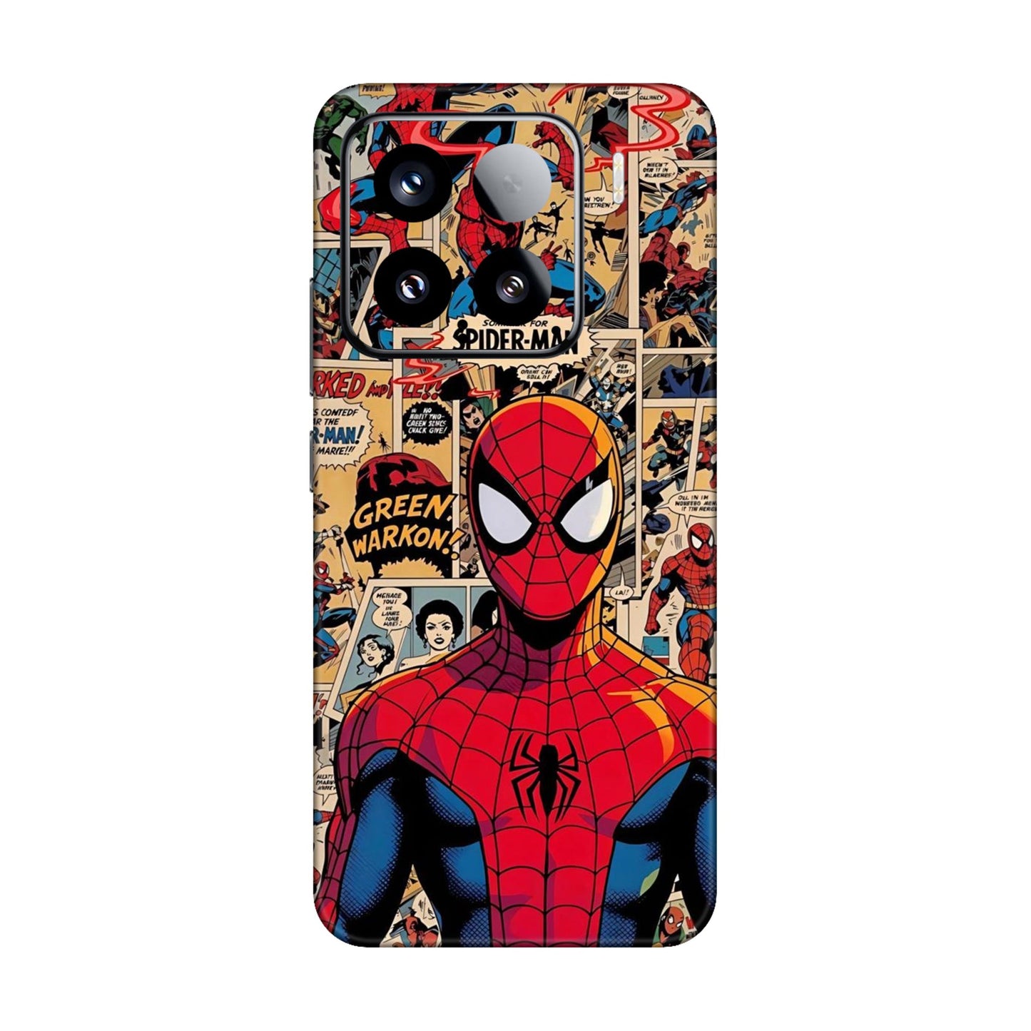 Vintage Comic Panel Spider Man Mobile Skin For Xiaomi 15 5g