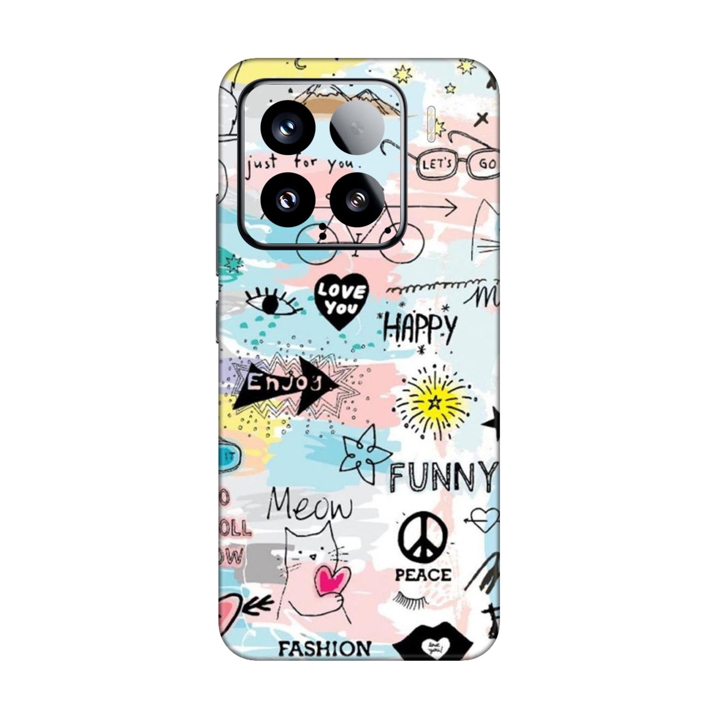 Cat Doodles Pastel Mobile Skin For Xiaomi 15 5g