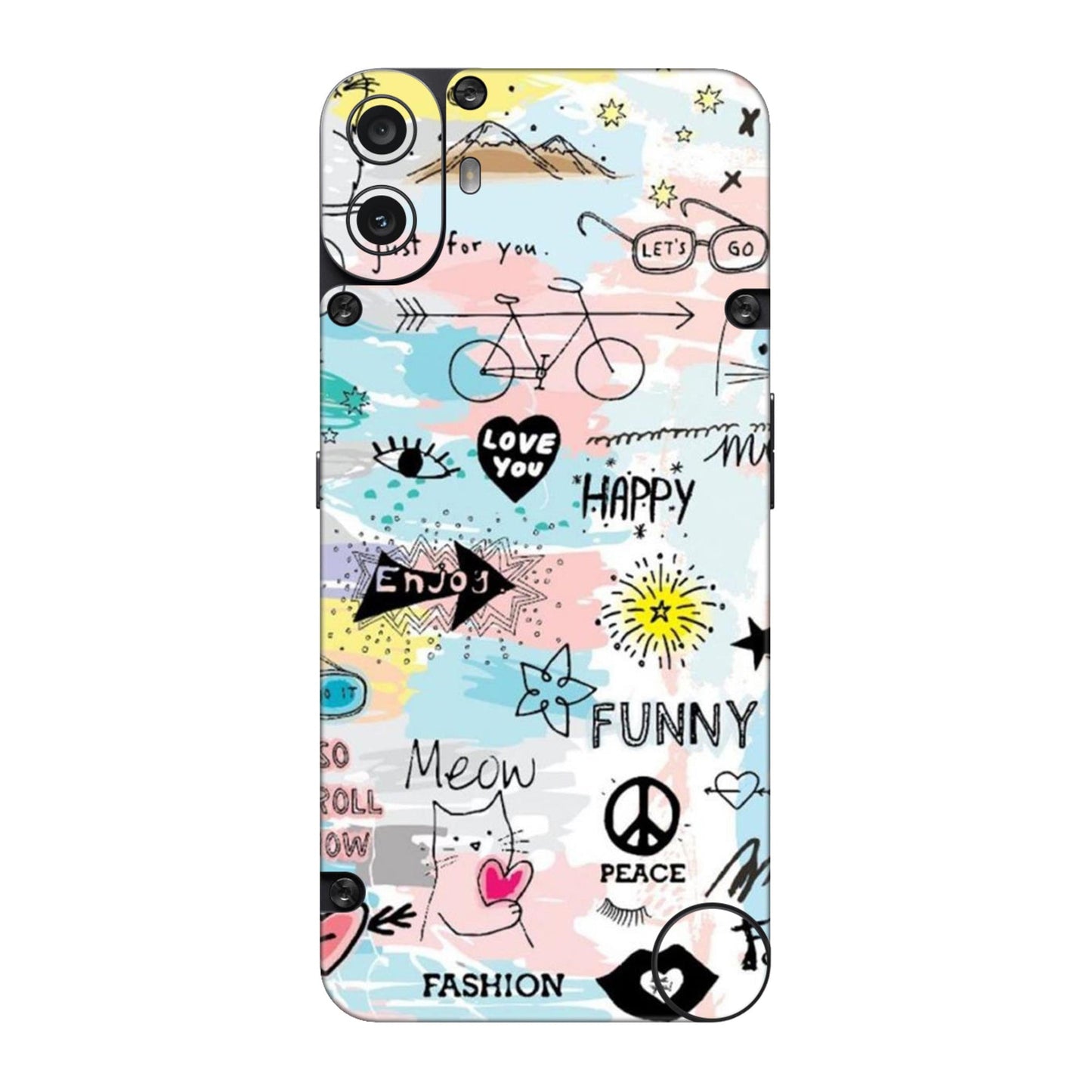 Cat Doodles Pastel Mobile Skin For CMF Phone 1 5g