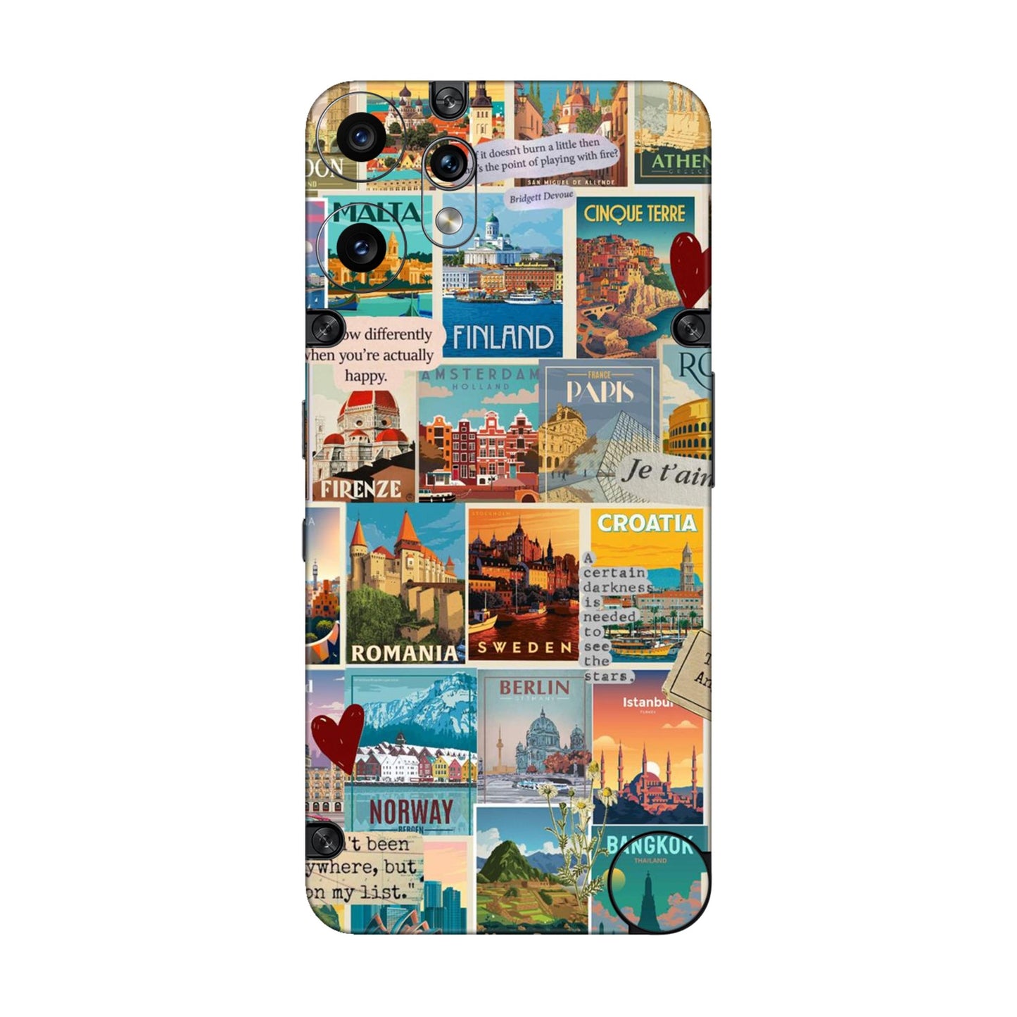 Vintage Travel Sticker Bomb Mobile Skin For CMF Phone 2 Pro 5g