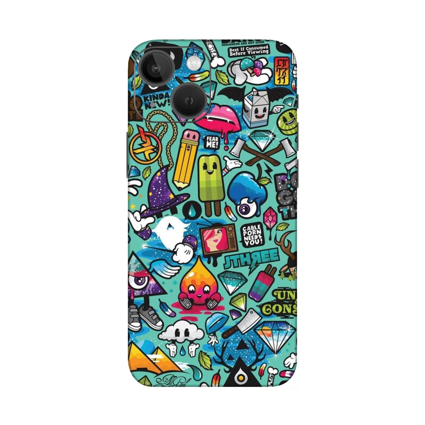 Graffiti Chaos Sticker Bomb Mobile Skin For iPhone 13 Mini