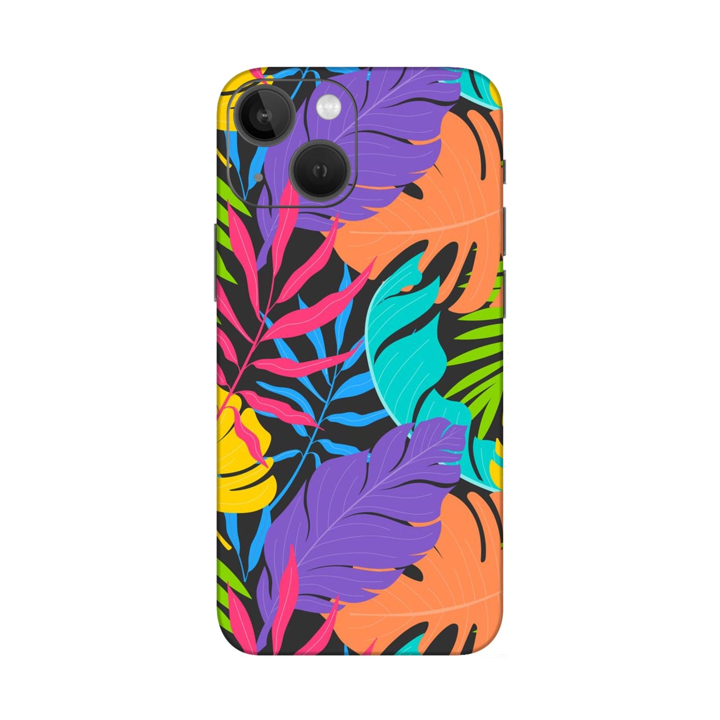 Neon Jungle Leaves Mobile Skin For iPhone 13 Mini