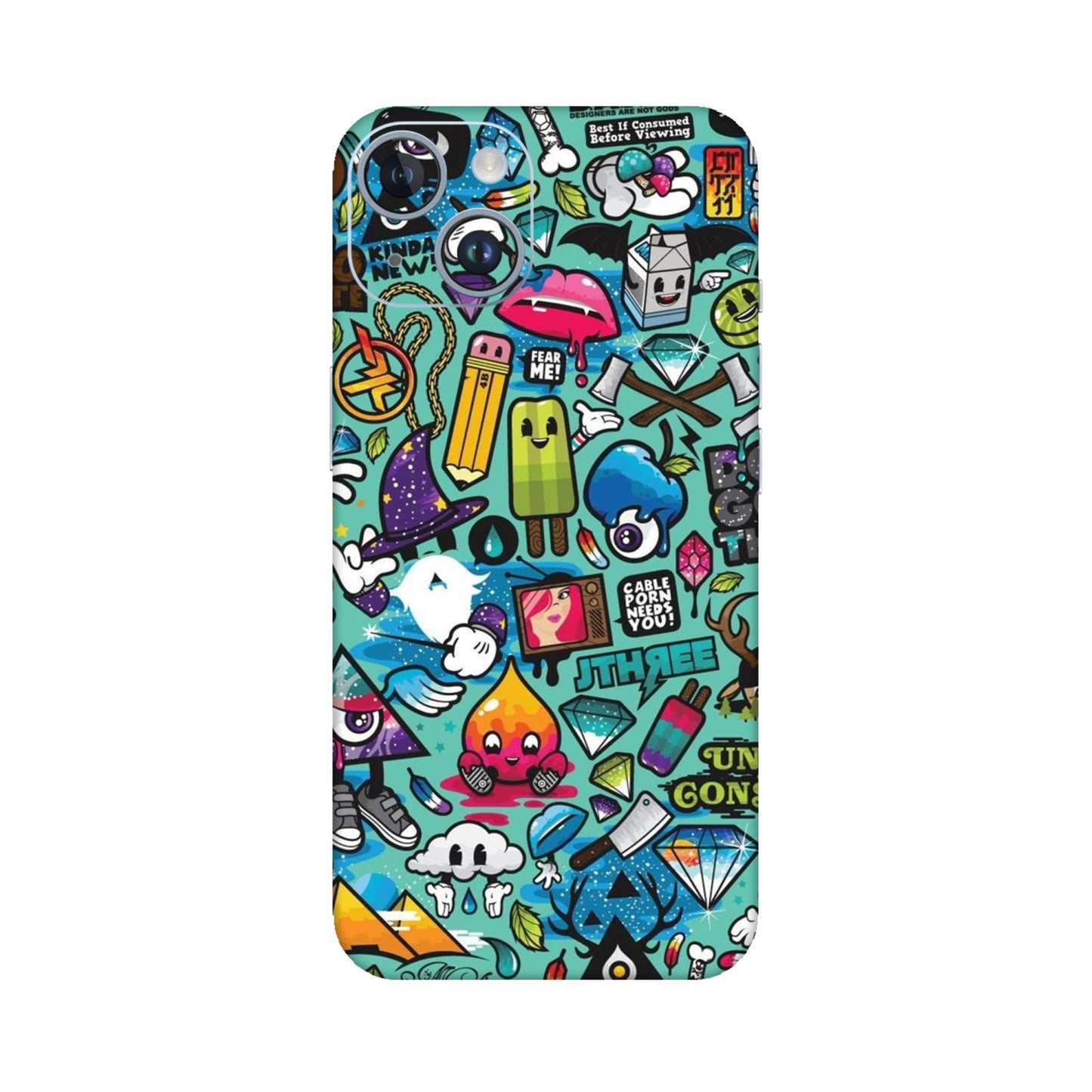 Graffiti Chaos Sticker Bomb Mobile Skin For iPhone 14